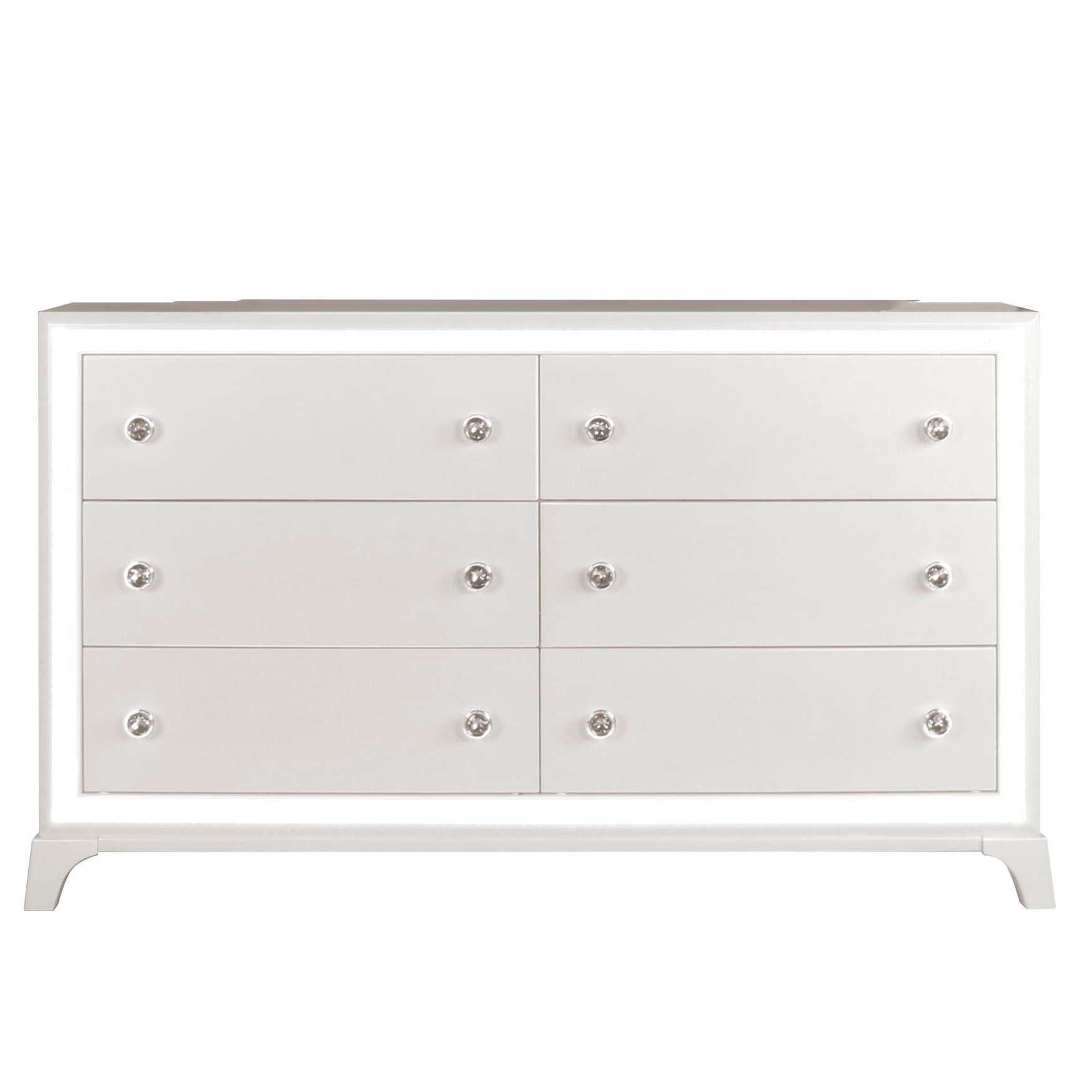 Illuminating 6-Drawer Dresser