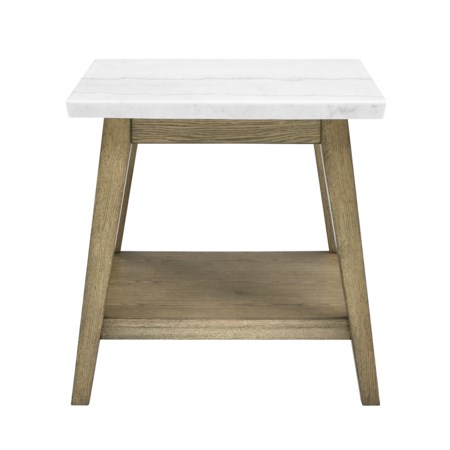 Marble Top Square End Table