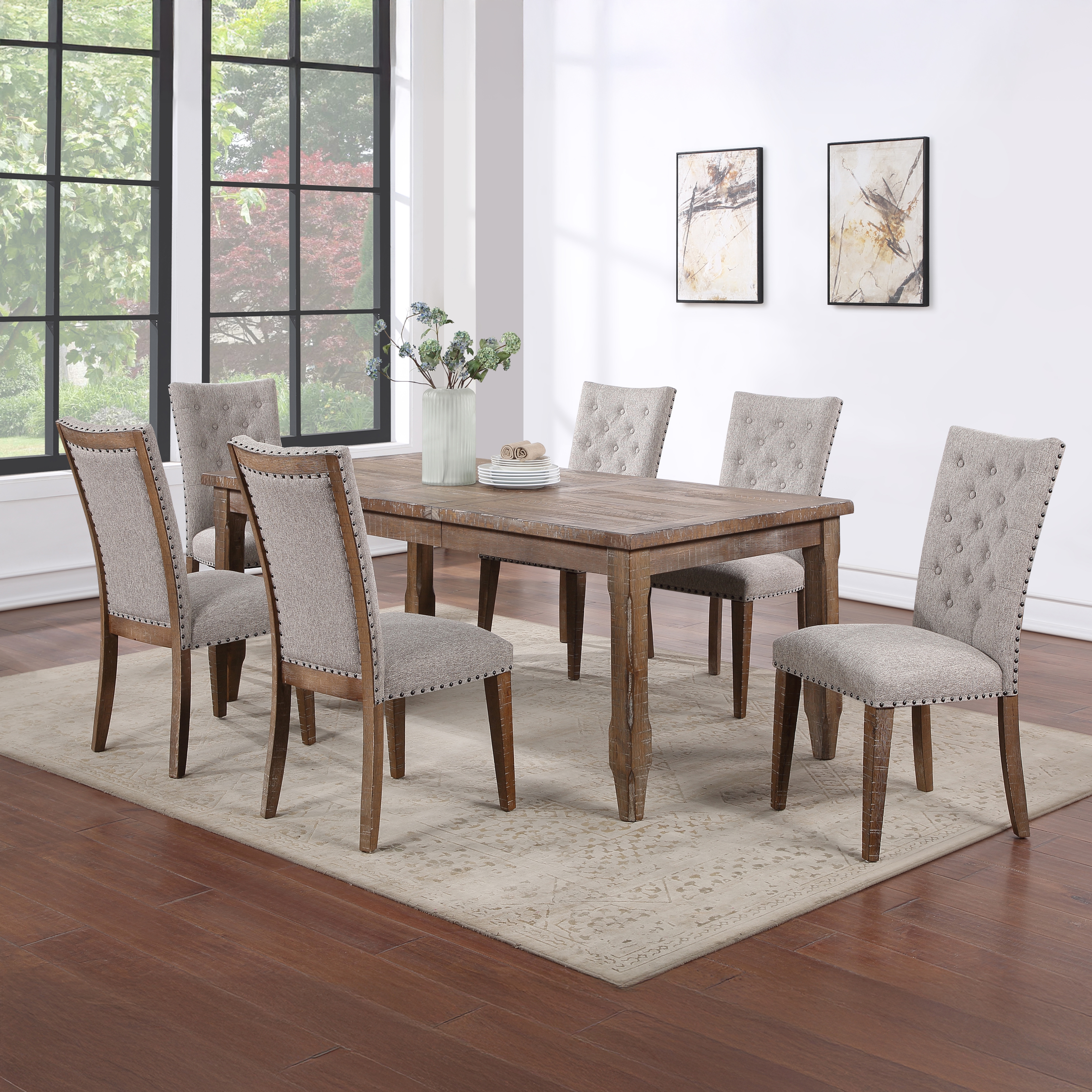 Steve Silver Riverdale Upholstered Dining Side Chair with Tufting