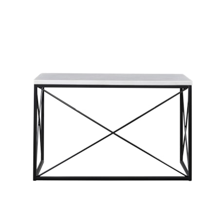 White Marble Top Rectangle Sofa Table