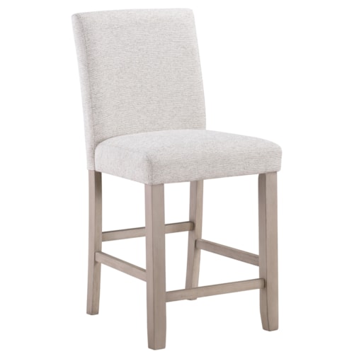Mid-Century Casual Upholstered Full-Back Counter Chair
