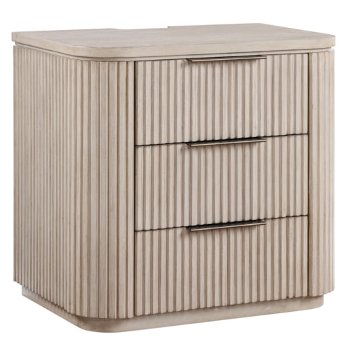 Contemporary 3-Drawer Nightstand w/USB-C Port