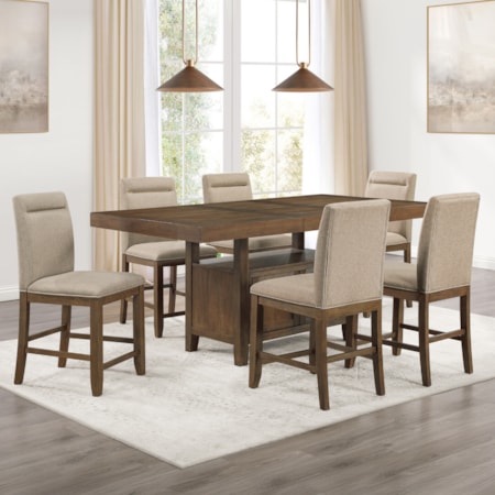 7-pc. Counter-Height Dining Set w/Storage