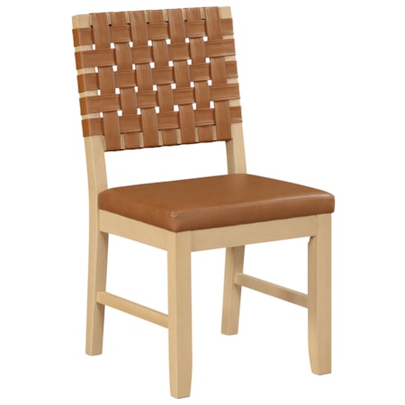 Upholstered Webbed-Back Dining Side Chair