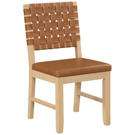 Upholstered Webbed-Back Dining Side Chair