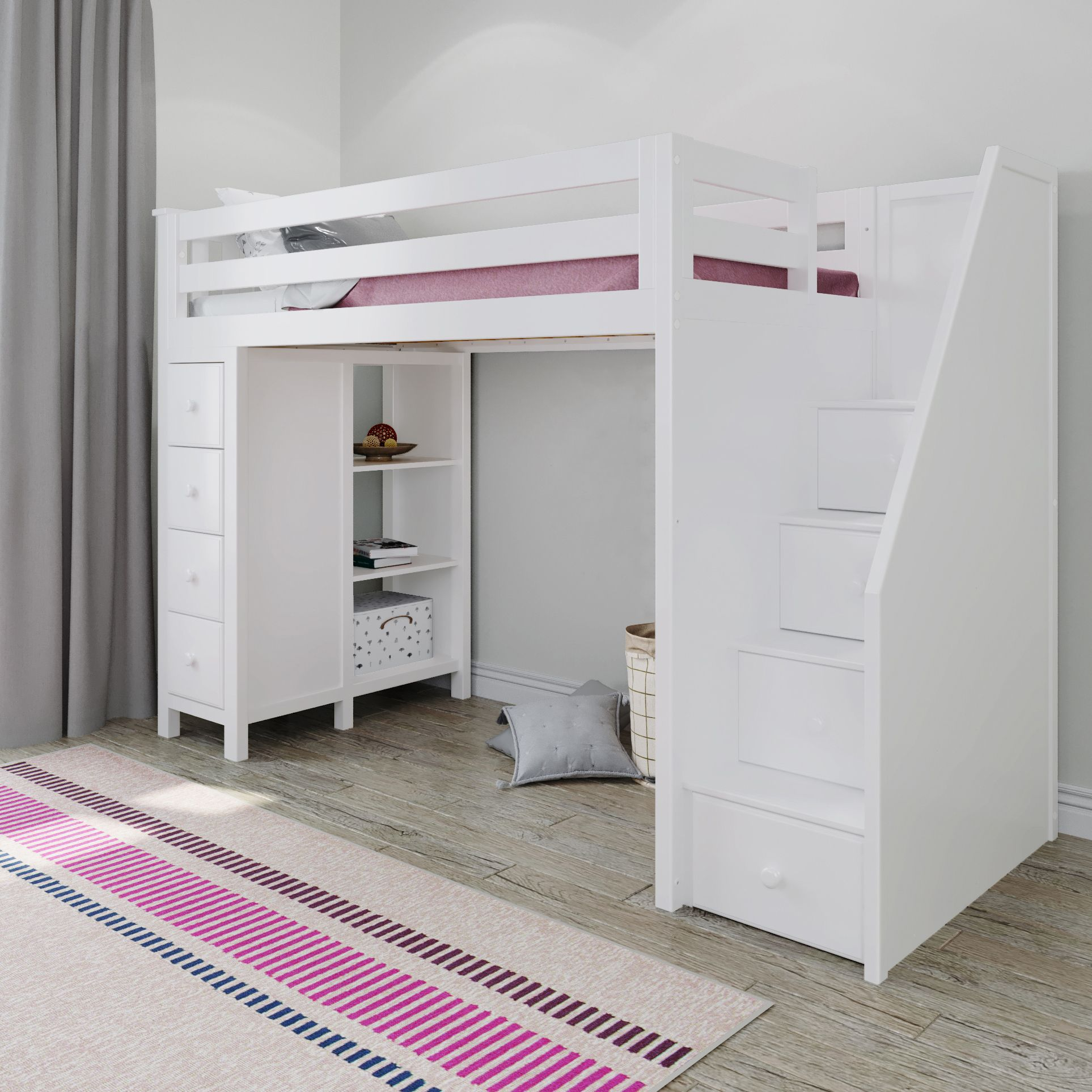 Oxford Youth Loft Bed w/Storage Staircase