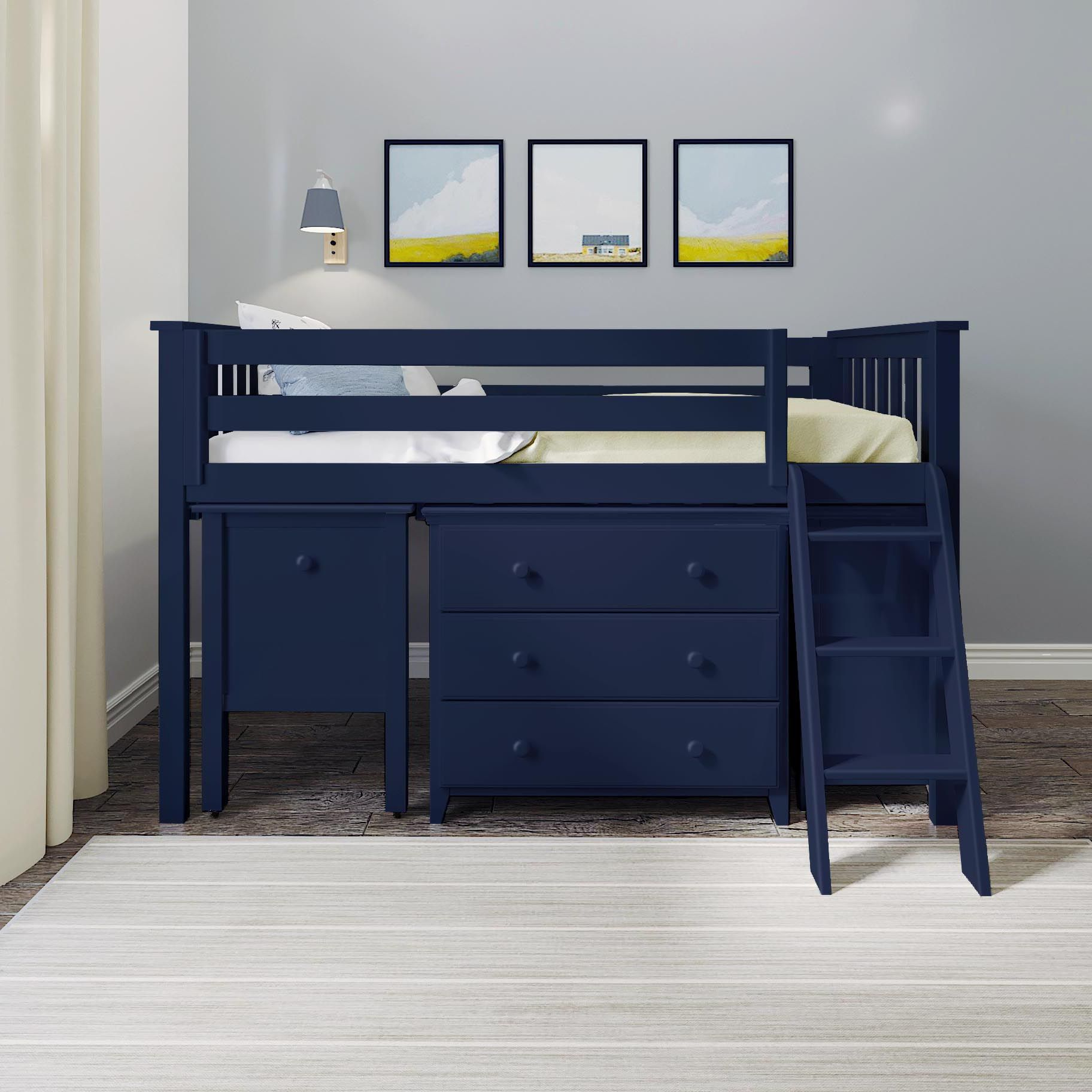 Youth Twin-Size Loft Bed w/Dressers &amp; Desk