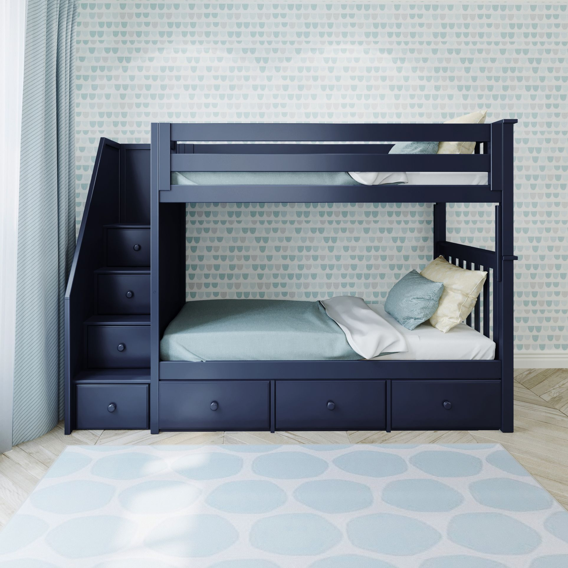 Twin Over Twin Bunk Bed with Storage Drawers