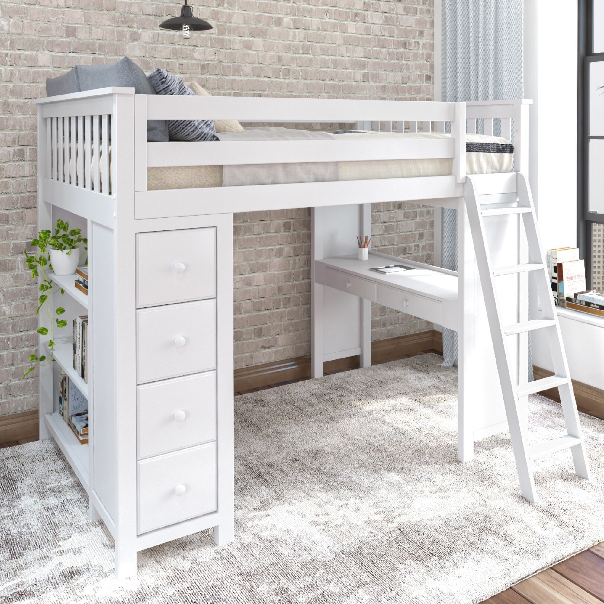 Mayfair Youth Full Loft Storage Bed w/Desk