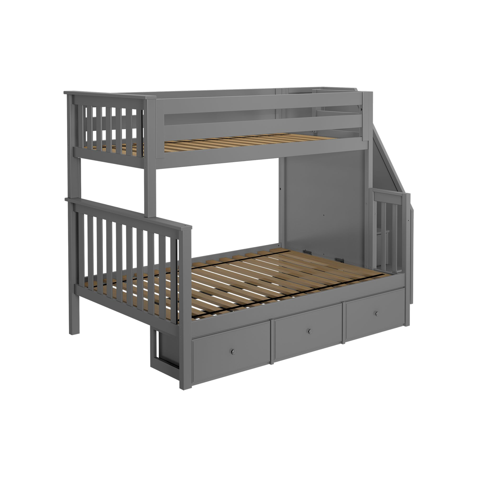 Twin Over Full Bunk Bed with Storage Drawers