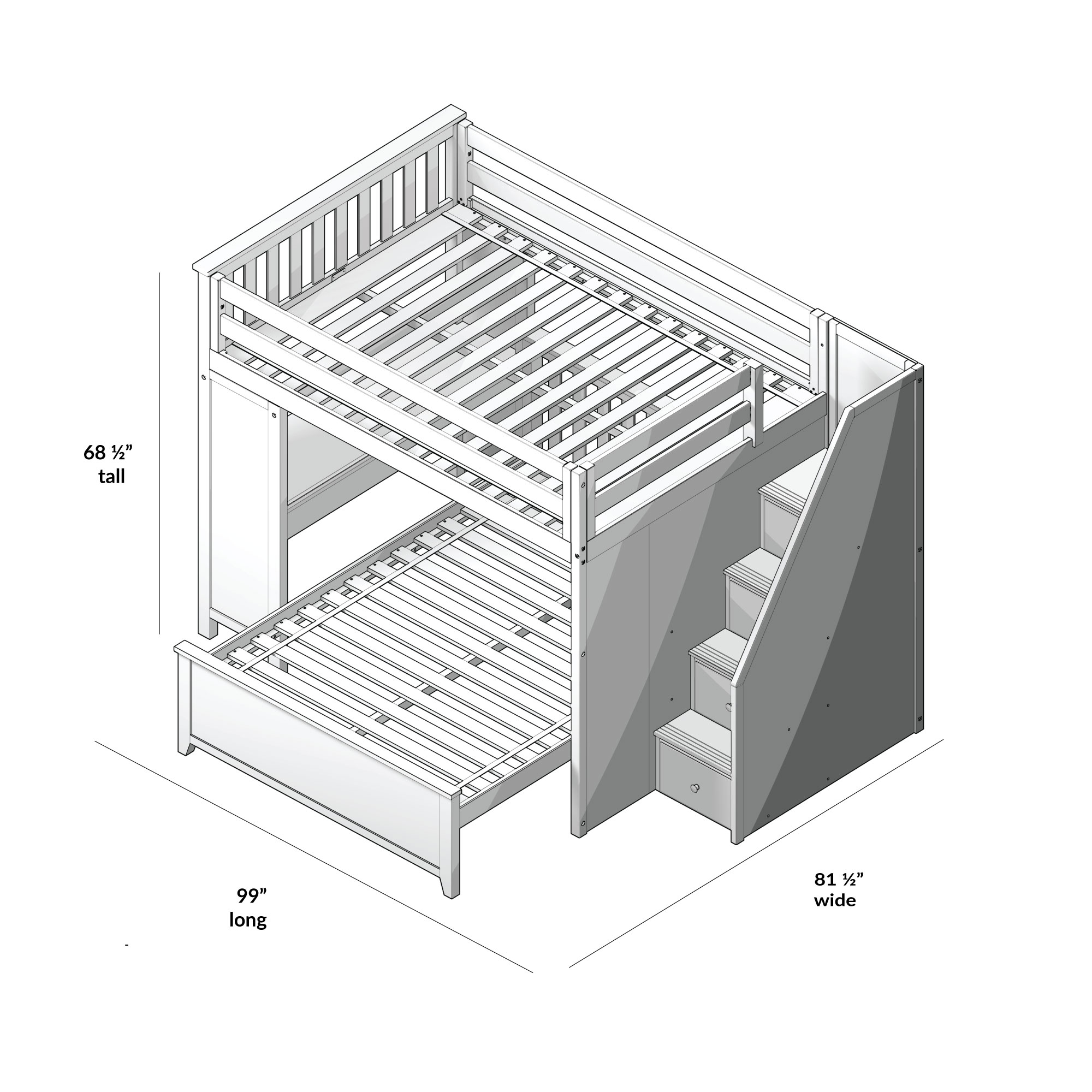 Fulham Youth Full/Full Storage Bunk Bed