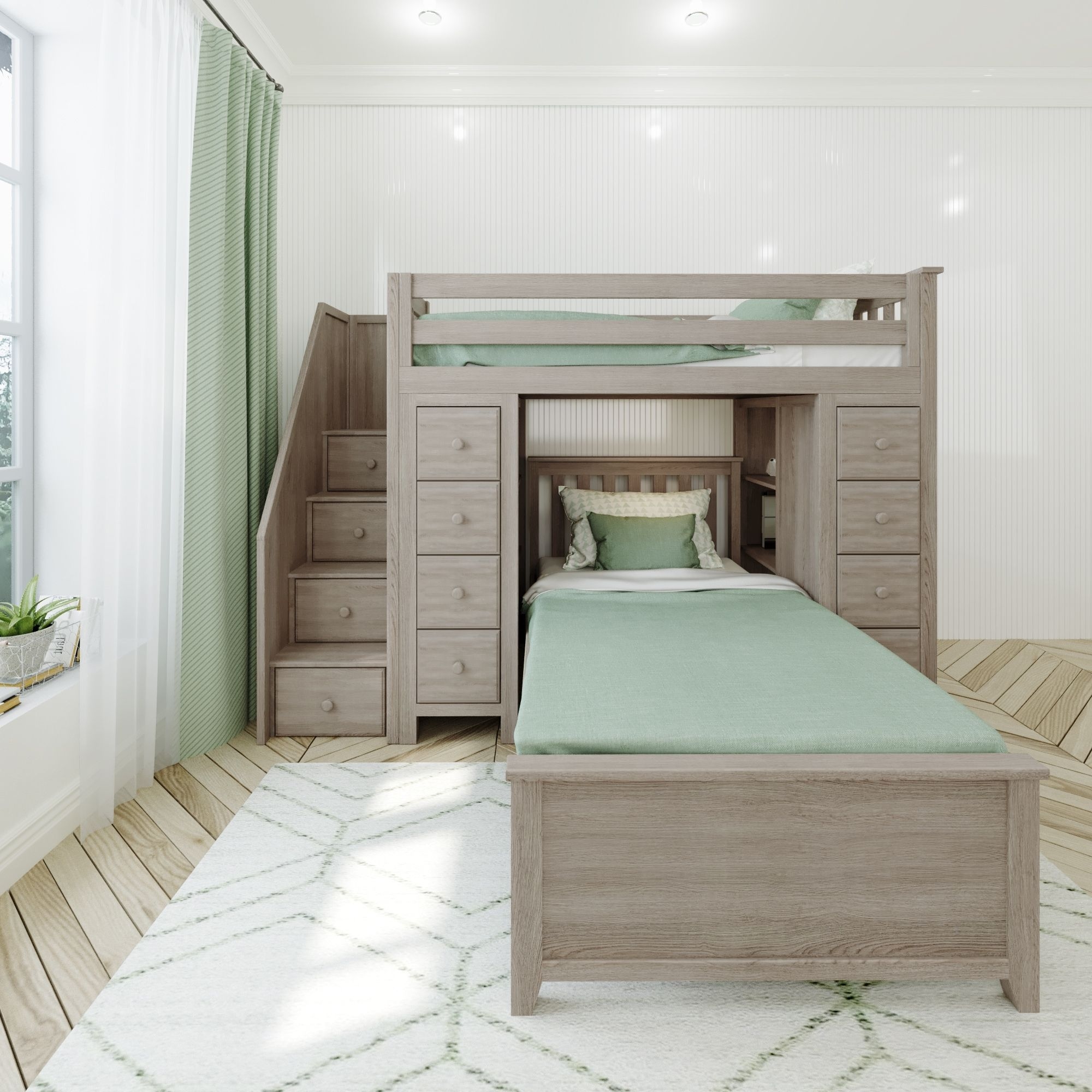 Chester Youth Storage Bed w/Stairs &amp;Twin Bed