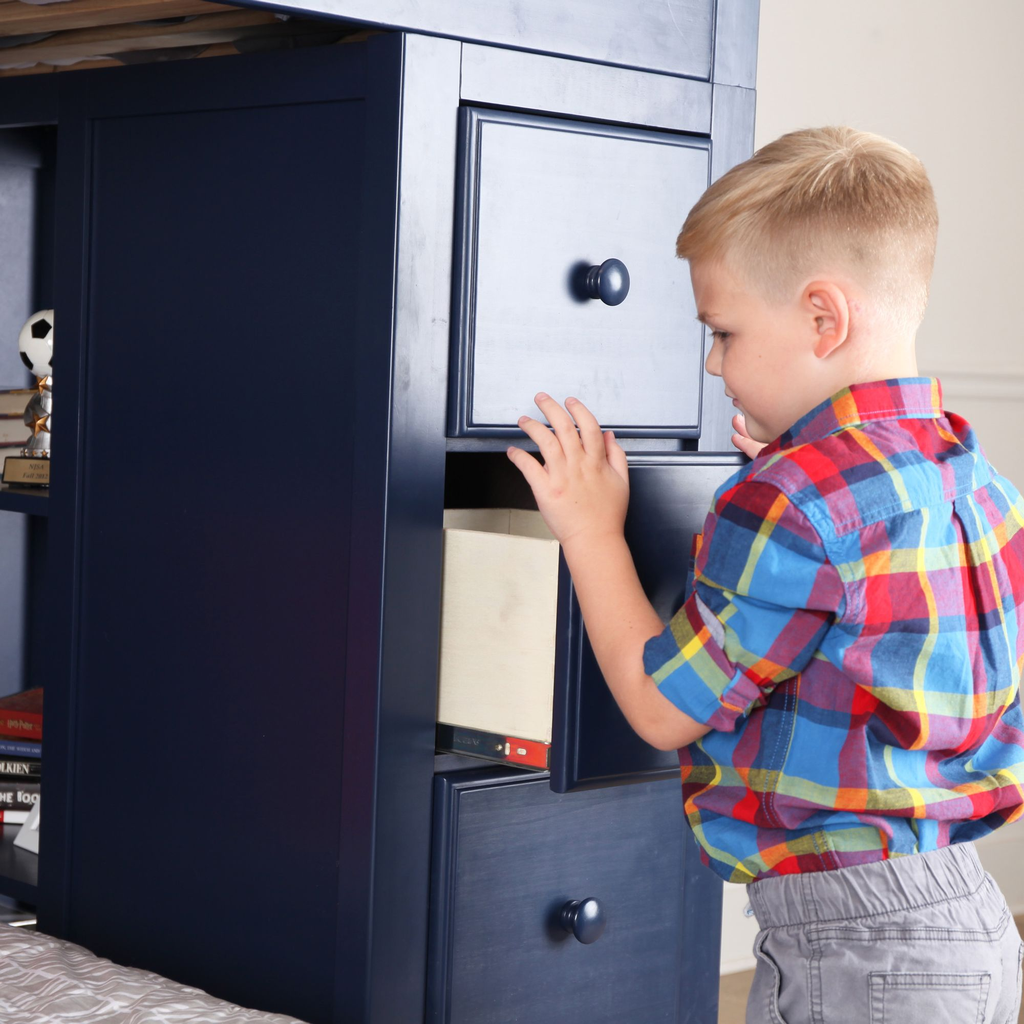 Chester Youth Storage Bed w/Stairs &amp;Twin Bed