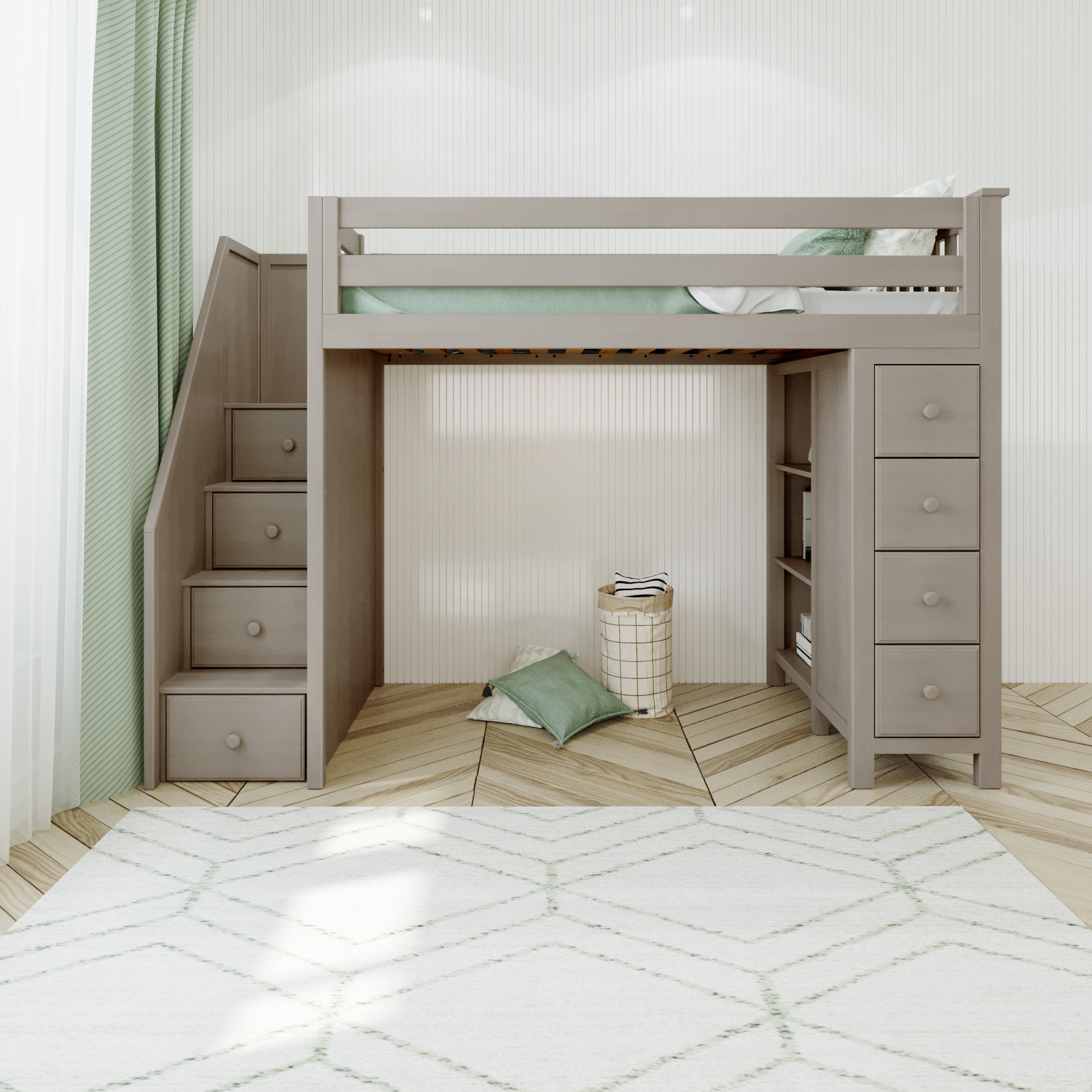 Oxford Youth Loft Bed w/Storage Staircase