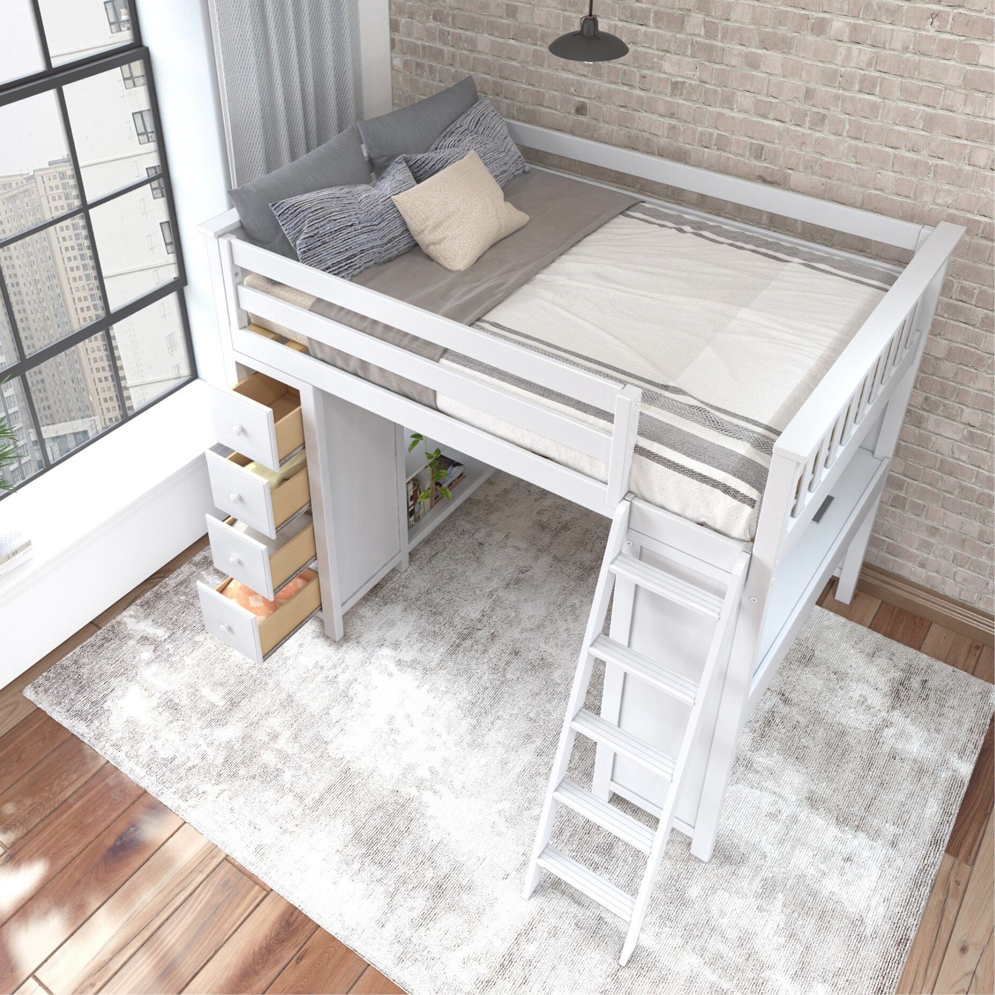 Mayfair Youth Full Loft Storage Bed w/Desk