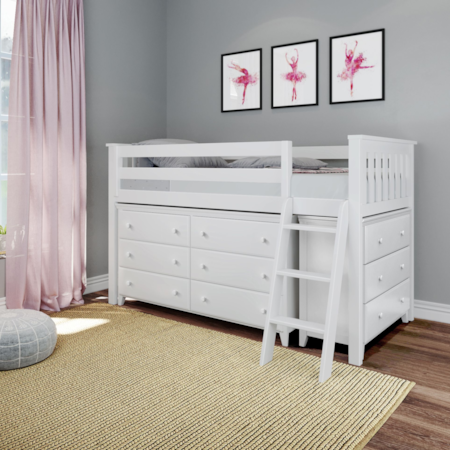 Windsor Youth Twin Loft Bed w/2 Dressers