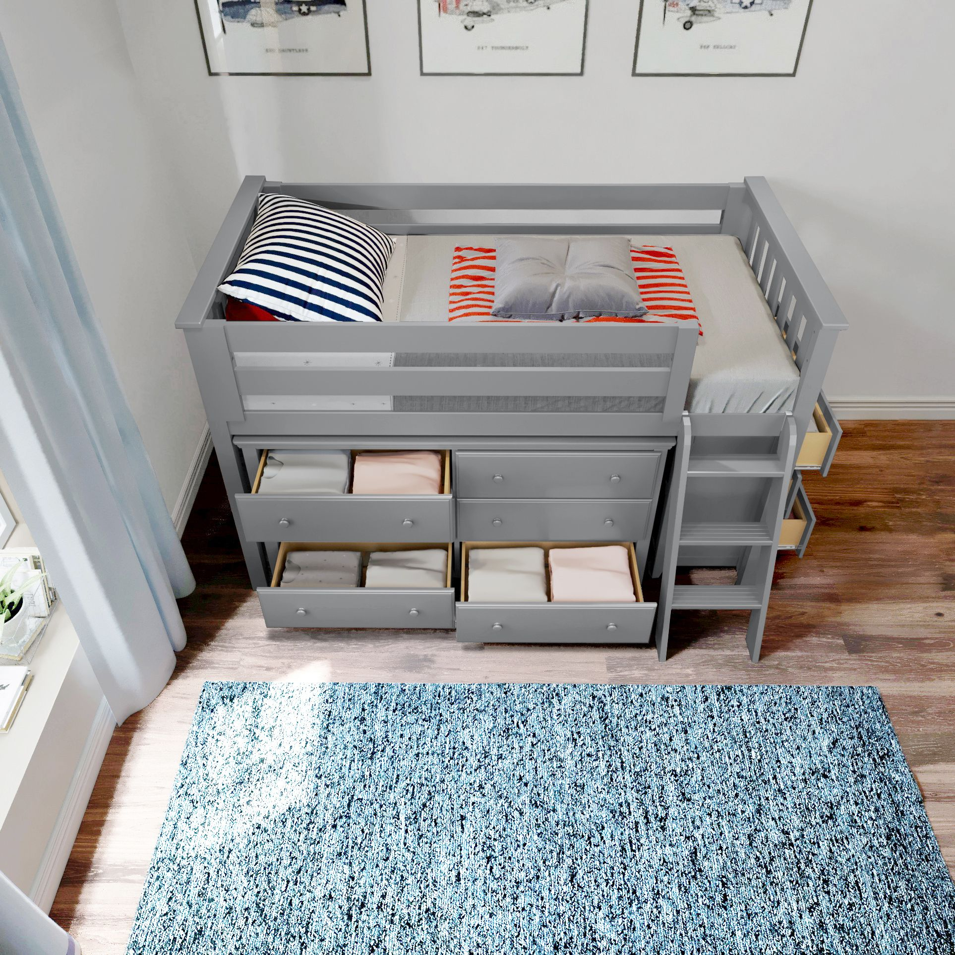 Windsor Youth Twin Loft Bed w/2 Dressers