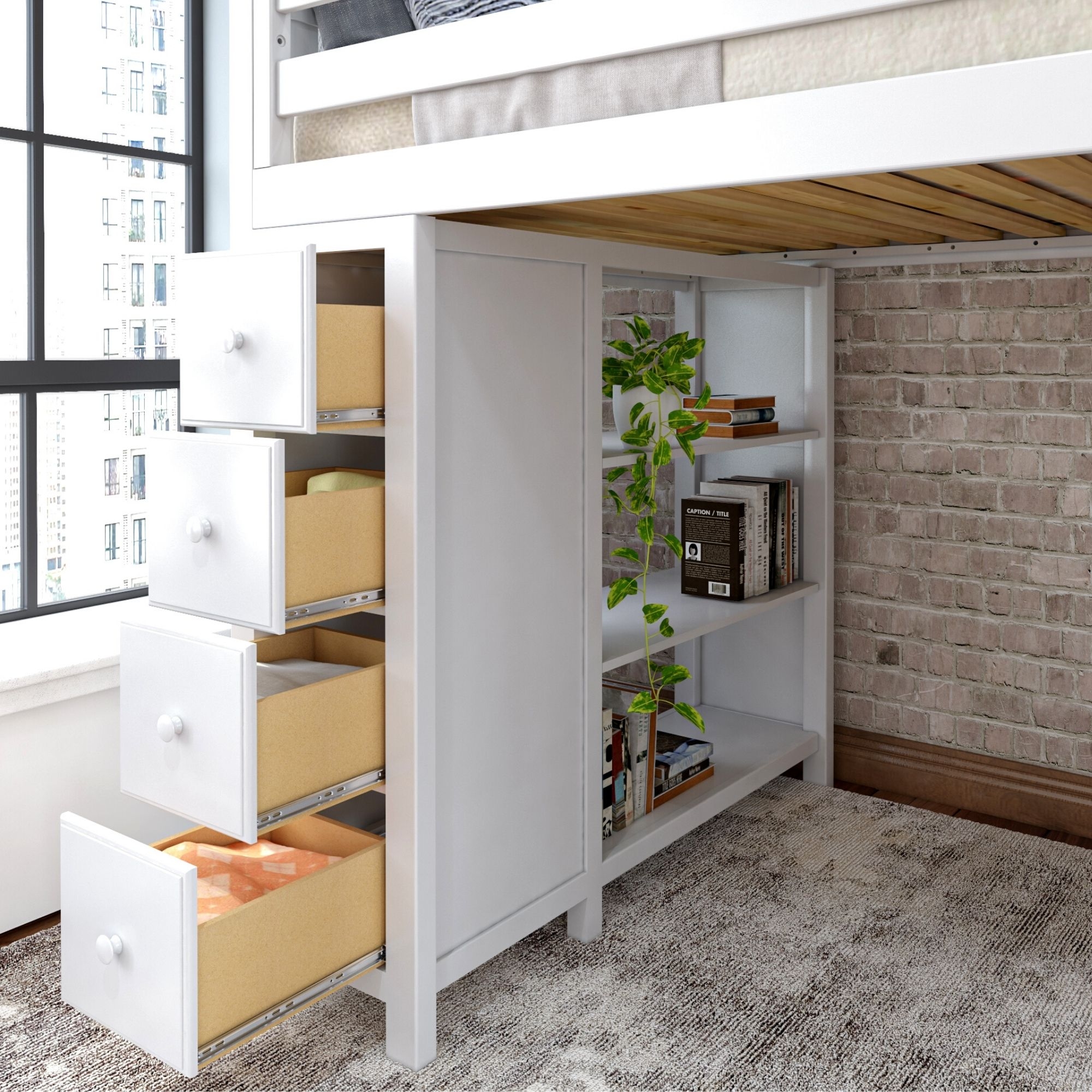 Mayfair Youth Full Loft Storage Bed w/Desk