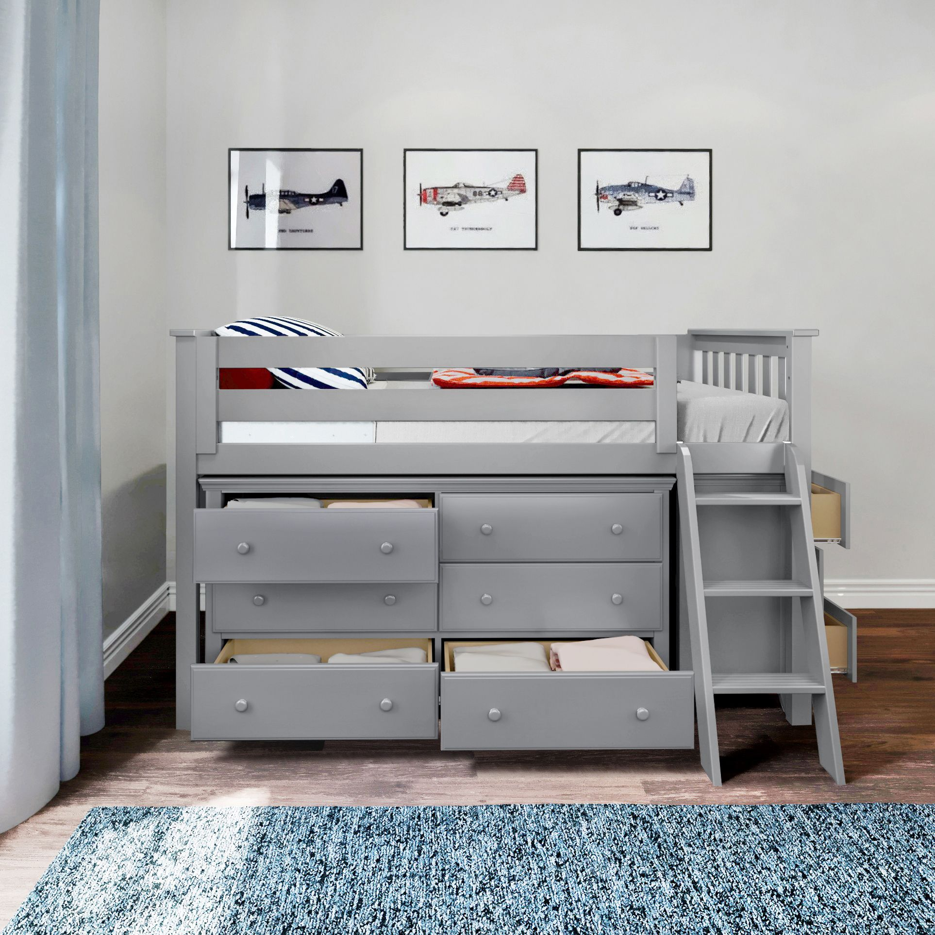Windsor Youth Twin Loft Bed w/2 Dressers