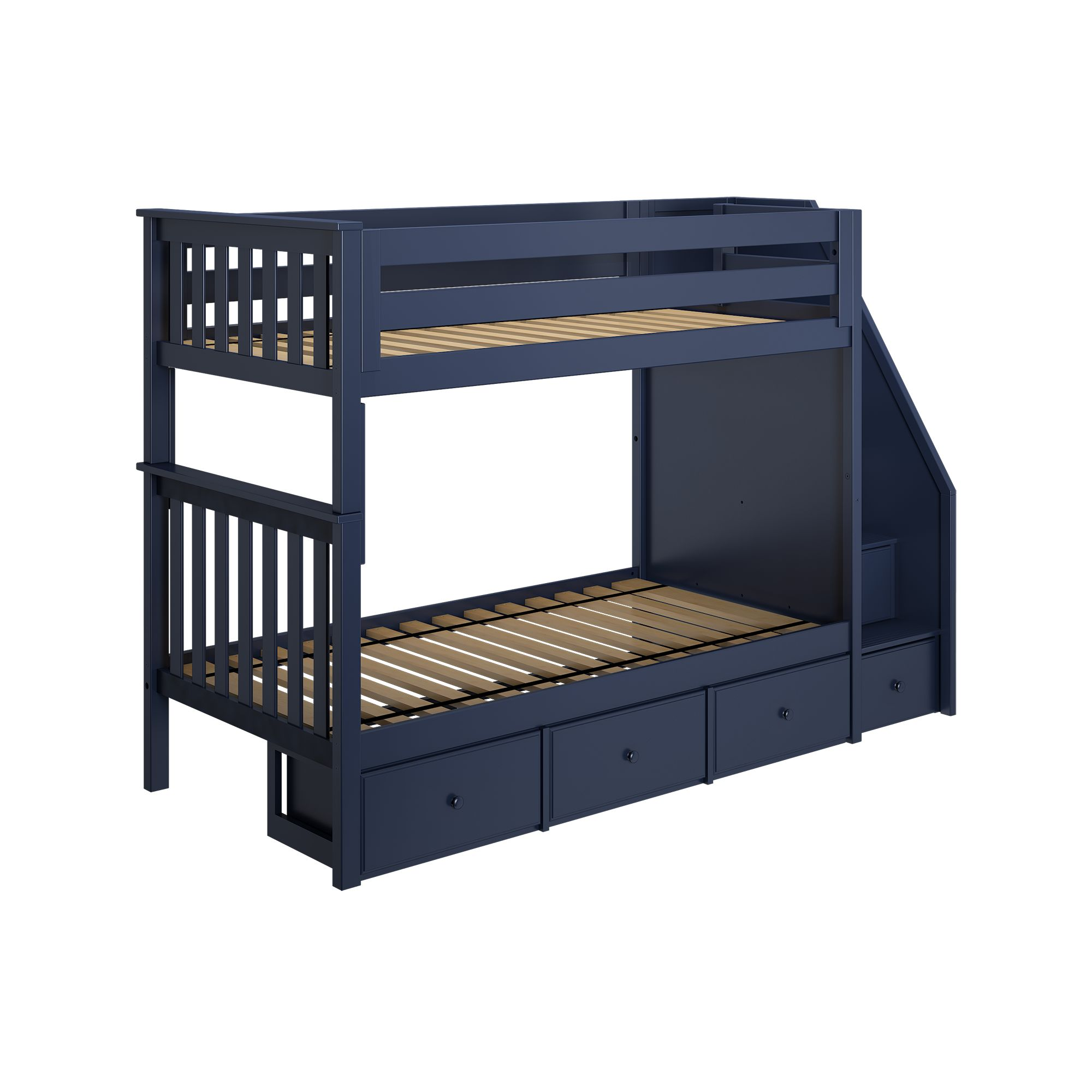 Twin Over Twin Bunk Bed with Storage Drawers