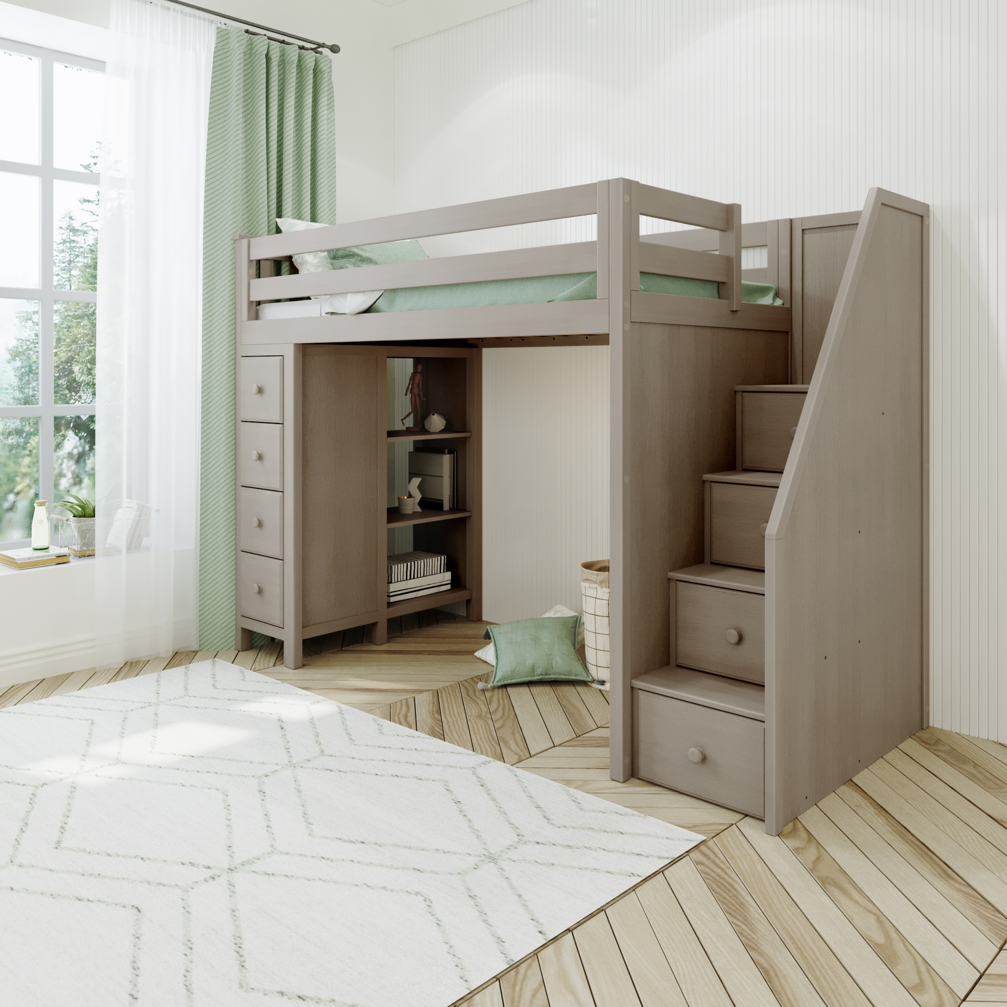 Oxford Youth Loft Bed w/Storage Staircase