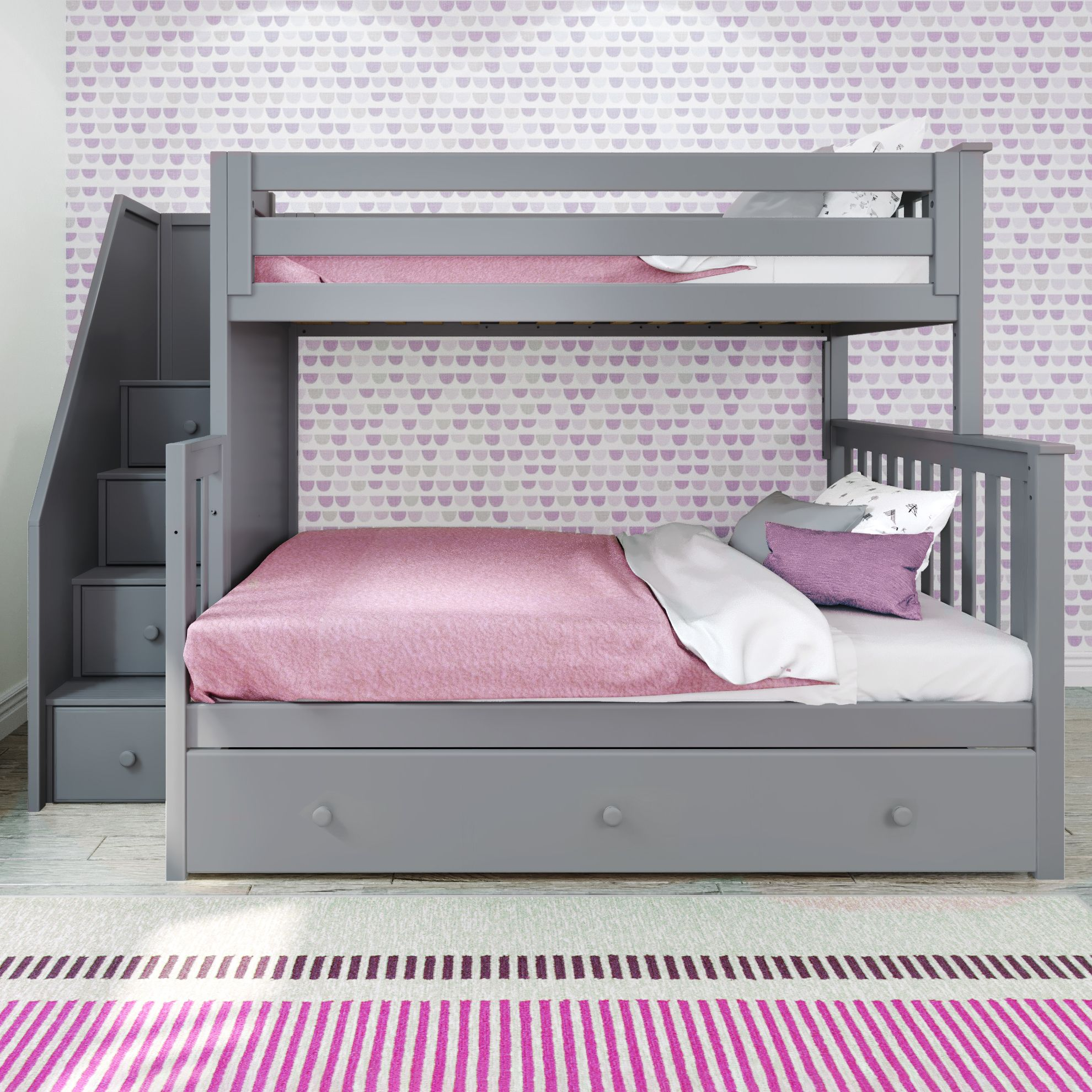 Twin Over Full Bunk Bed with Trundle