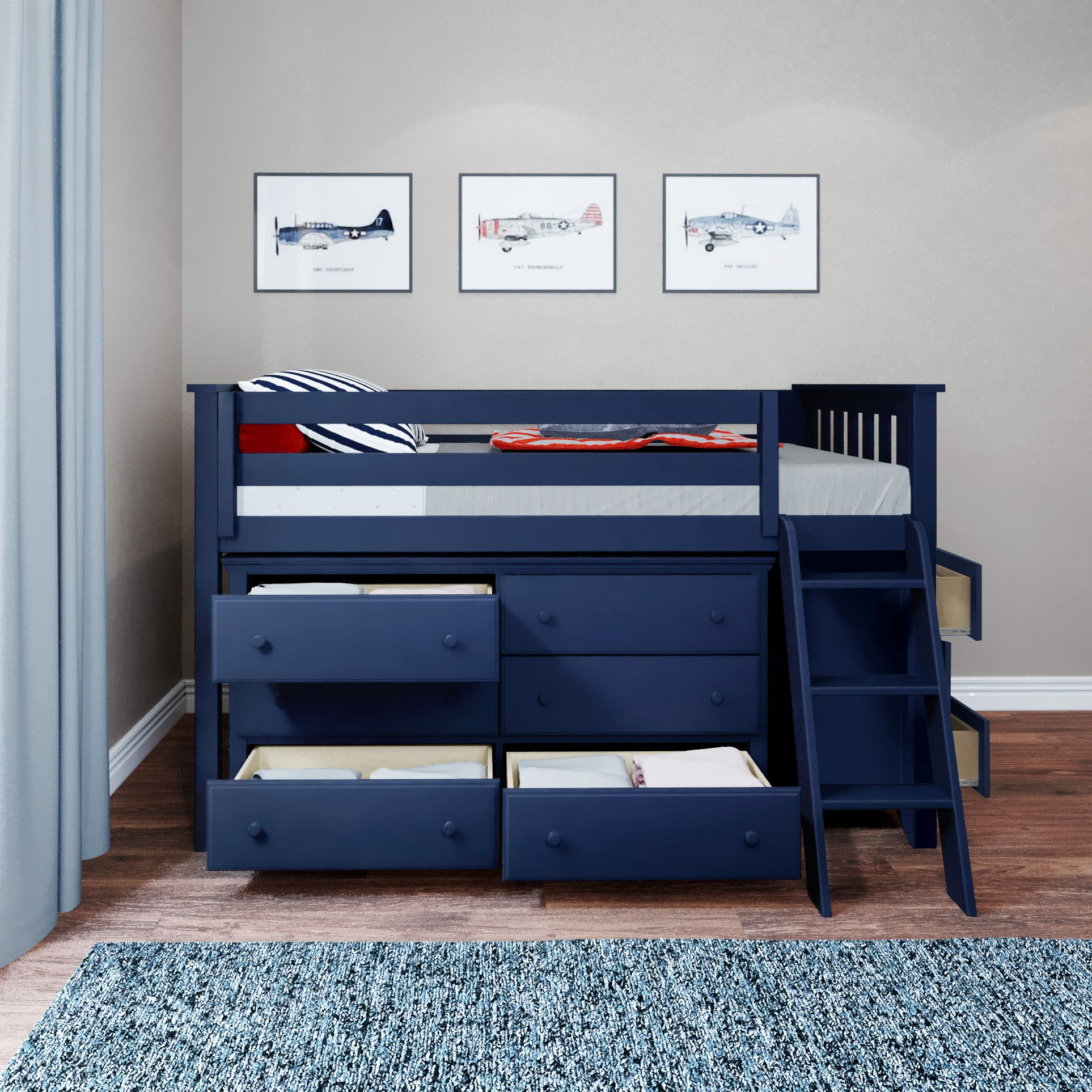 Windsor Youth Twin Loft Bed w/2 Dressers