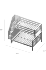Jackpot Kids Newcastle Casual Twin Over Full Bunk Bed with Trundle and Storage Staircase