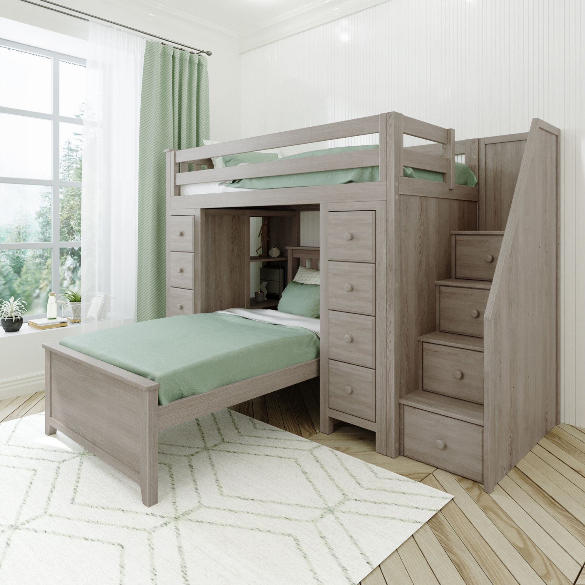 Chester Youth Storage Bed w/Stairs &amp;Twin Bed
