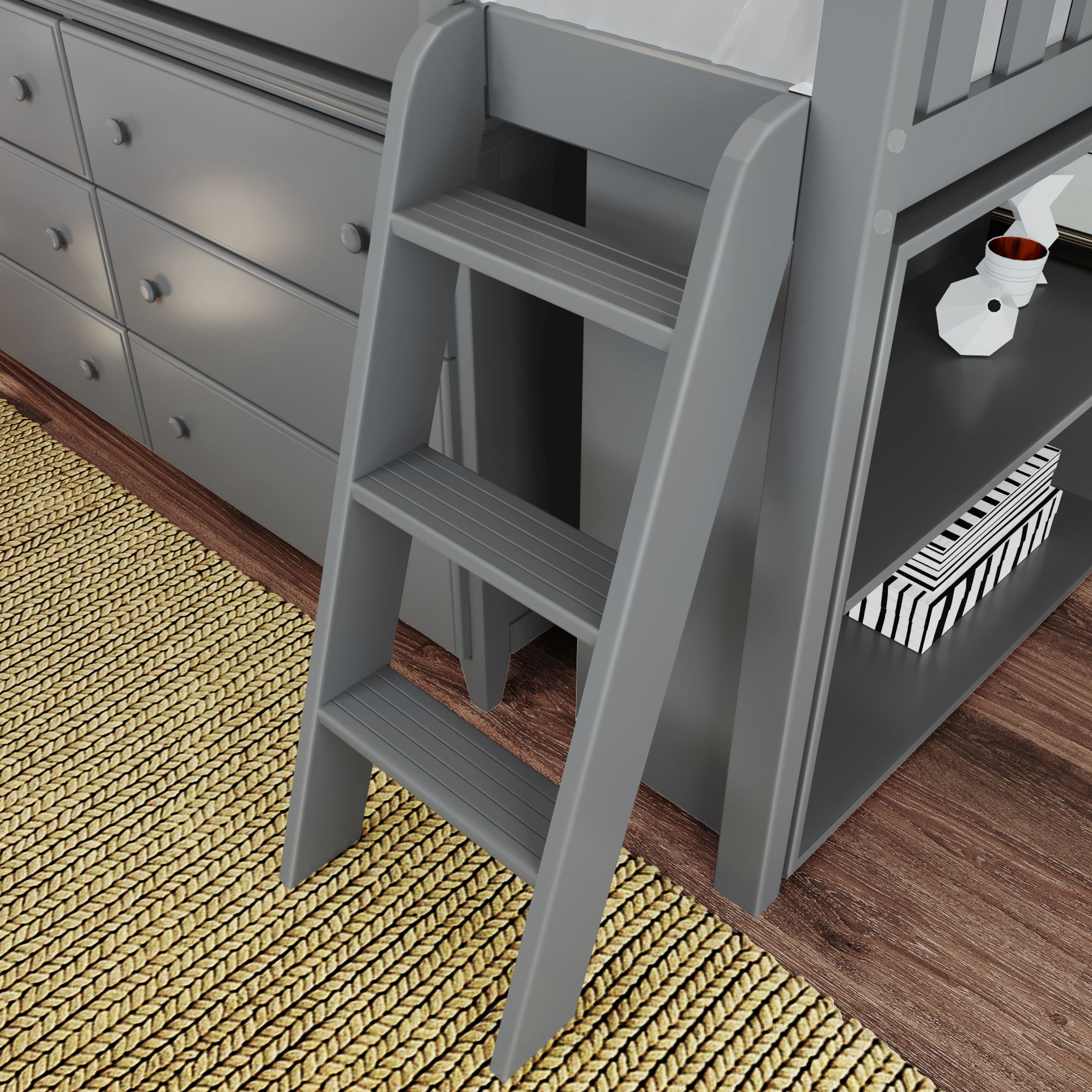 Jackpot Kids Windsor Windsor Youth Twin Loft Bed w/Dresser, Shelf