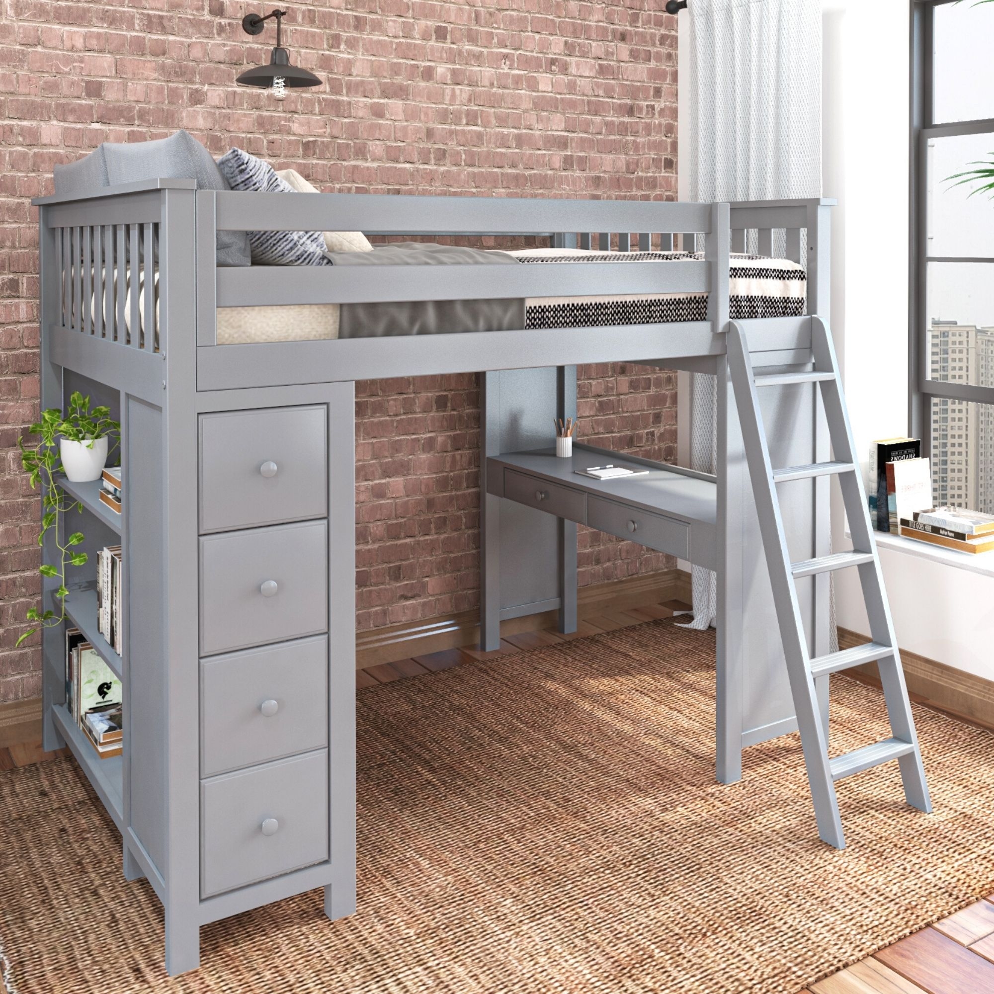 Mayfair Youth Full Loft Storage Bed w/Desk