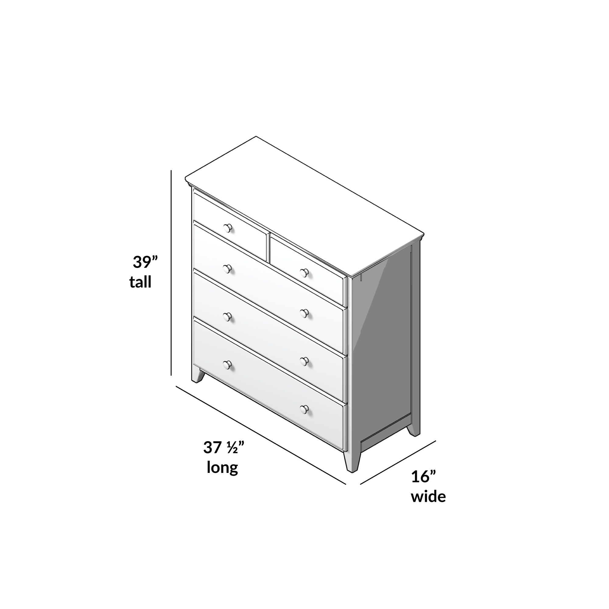 Youth 5 Drawer Dresser