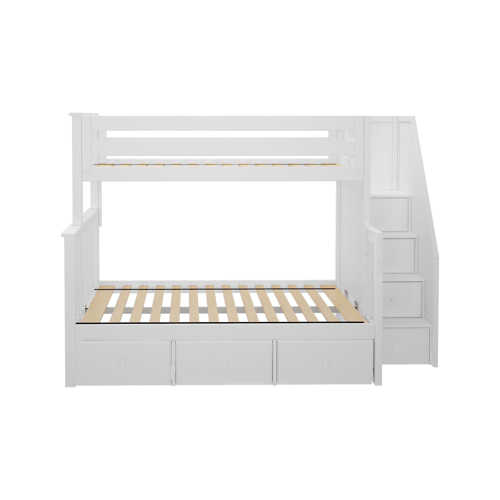 Twin Over Full Bunk Bed with Storage Drawers