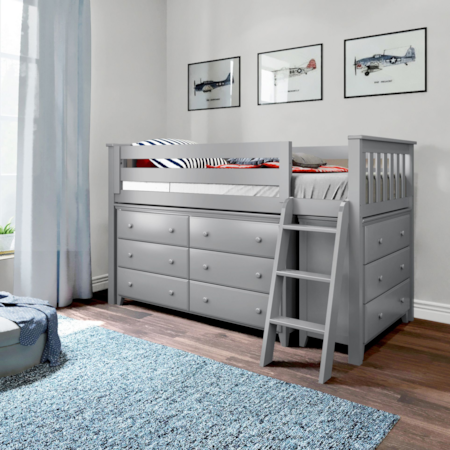 Windsor Youth Twin Loft Bed w/2 Dressers