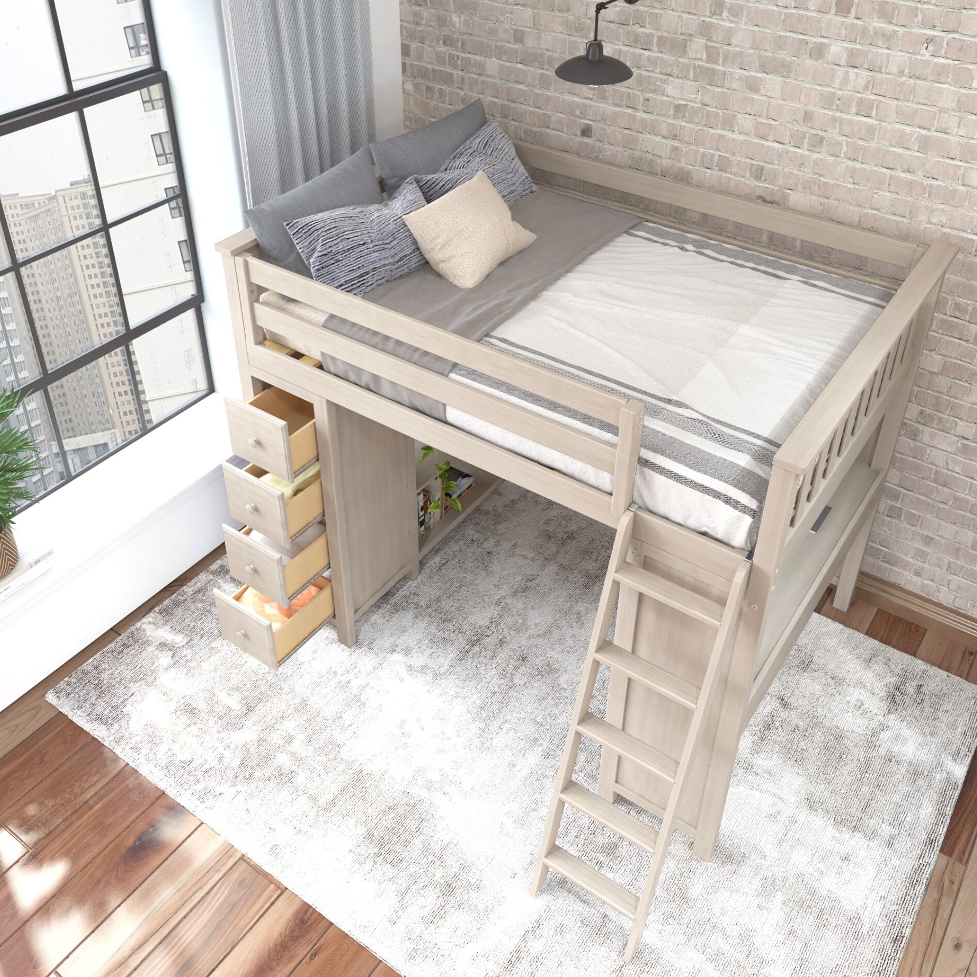 Mayfair Youth Full Loft Storage Bed w/Desk