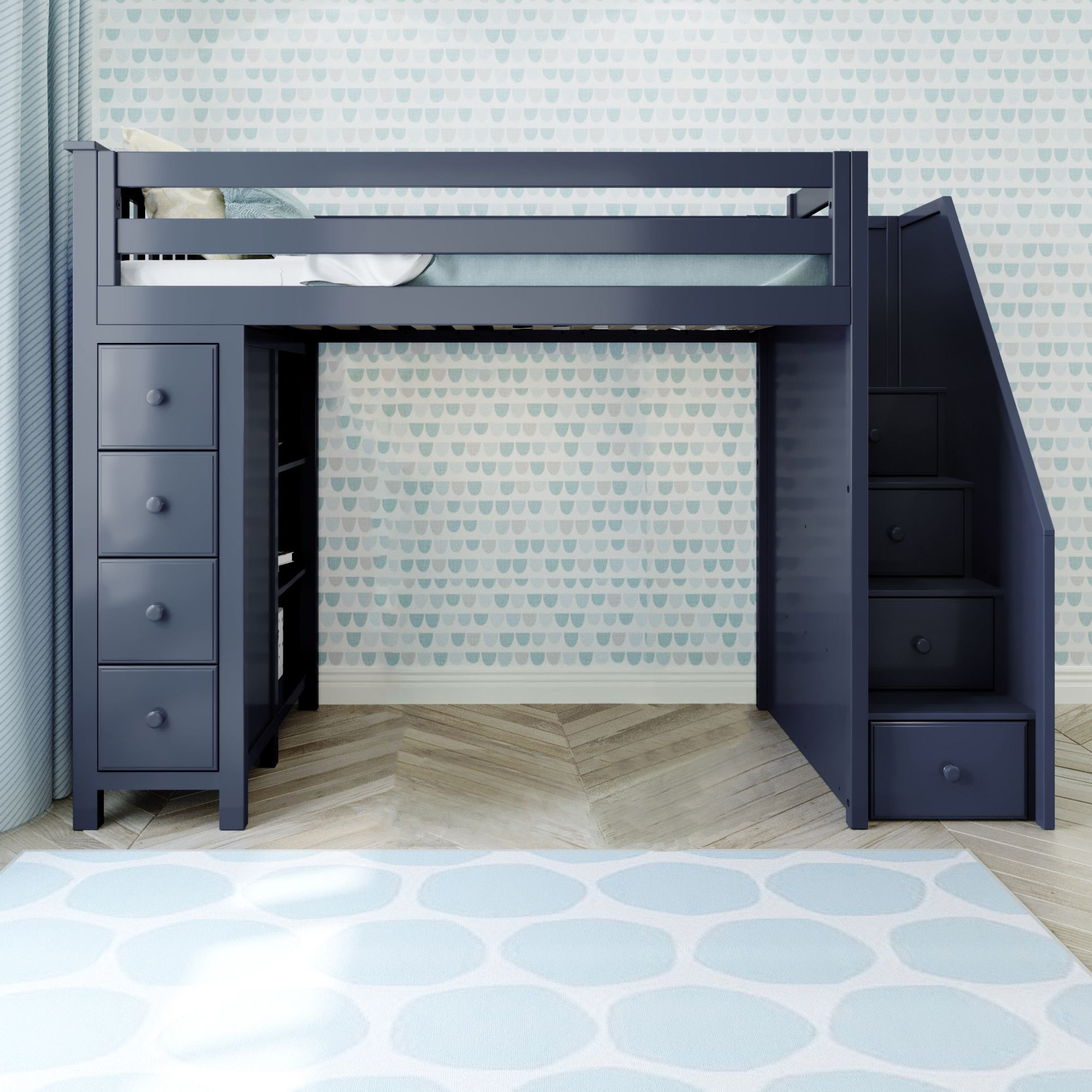 Oxford Youth Loft Bed w/Storage Staircase