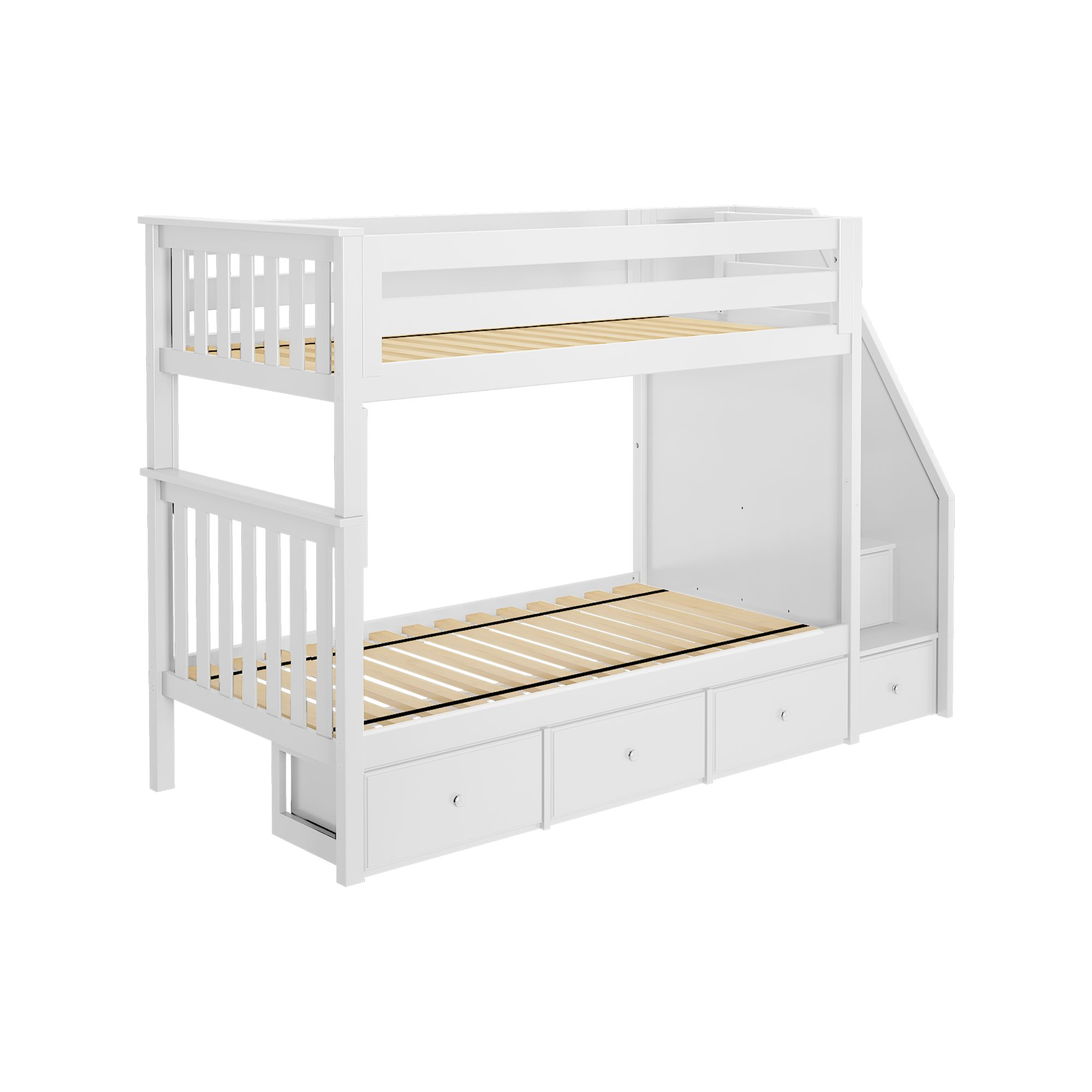 Twin Over Twin Bunk Bed with Storage Drawers