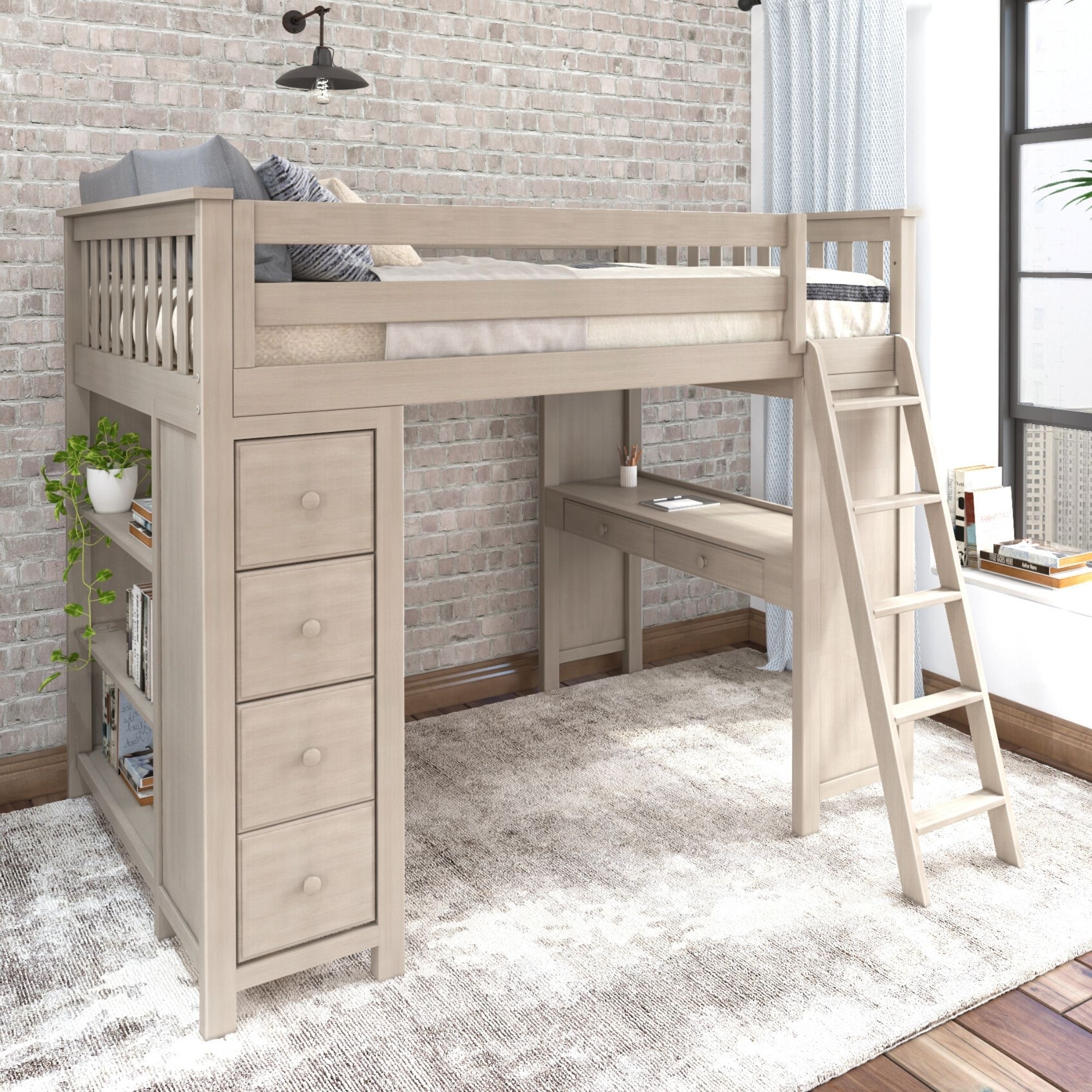 Mayfair Youth Full Loft Storage Bed w/Desk