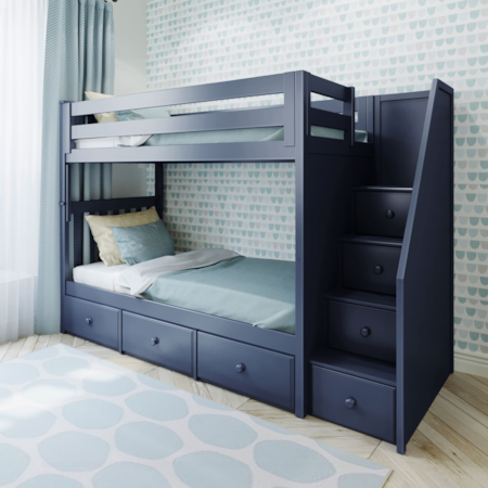 Twin Over Twin Bunk Bed with Storage Drawers