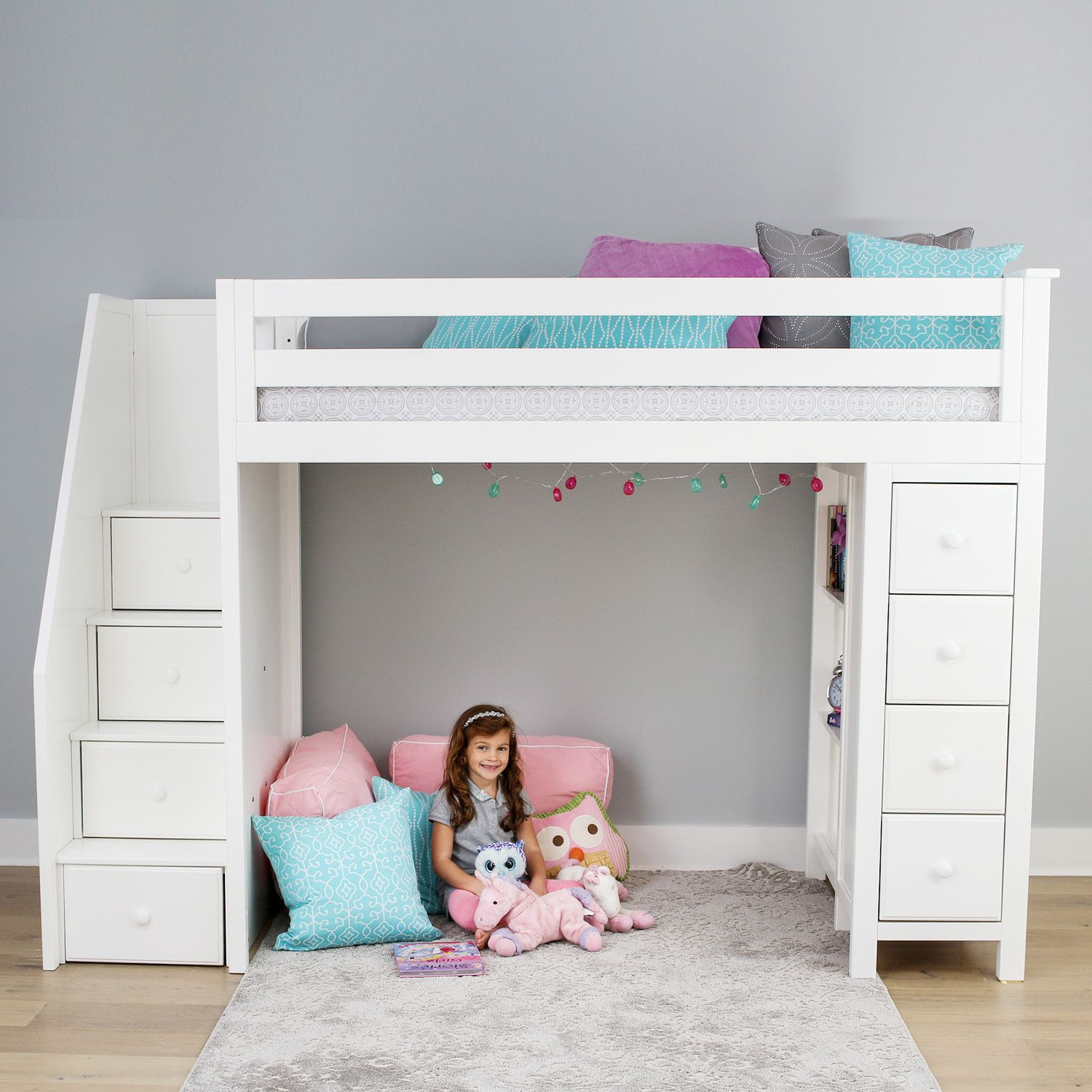 Oxford Youth Loft Bed w/Storage Staircase