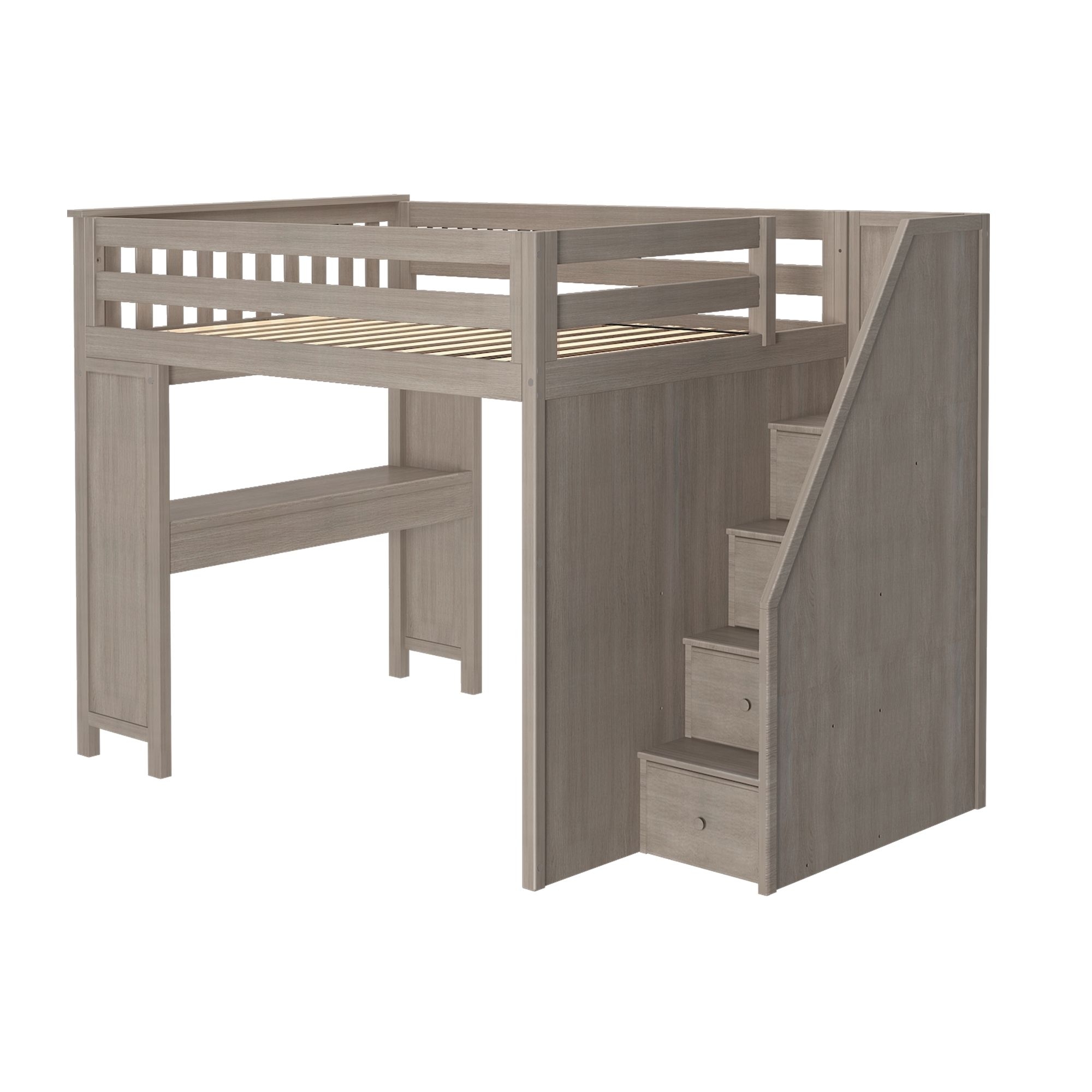 Fulham Youth Full Loft Bed w/Stairs & Desk