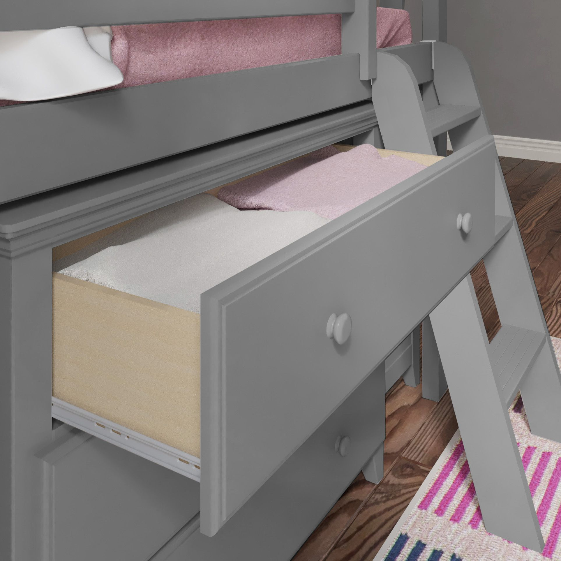 Youth Twin-Size Loft Bed w/Dressers &amp; Desk