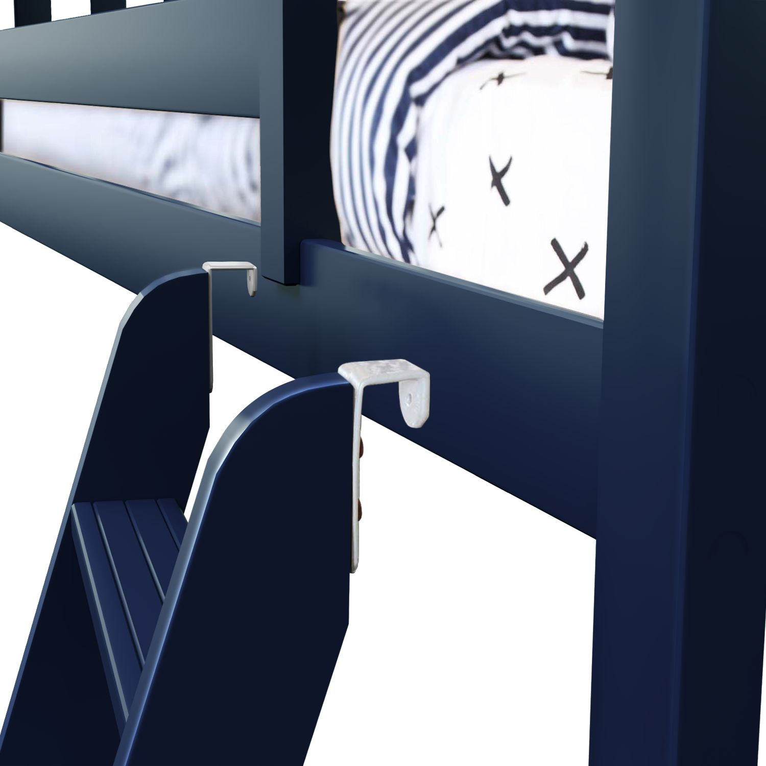 Youth Twin Play Loft Bed w/Purple Curtains