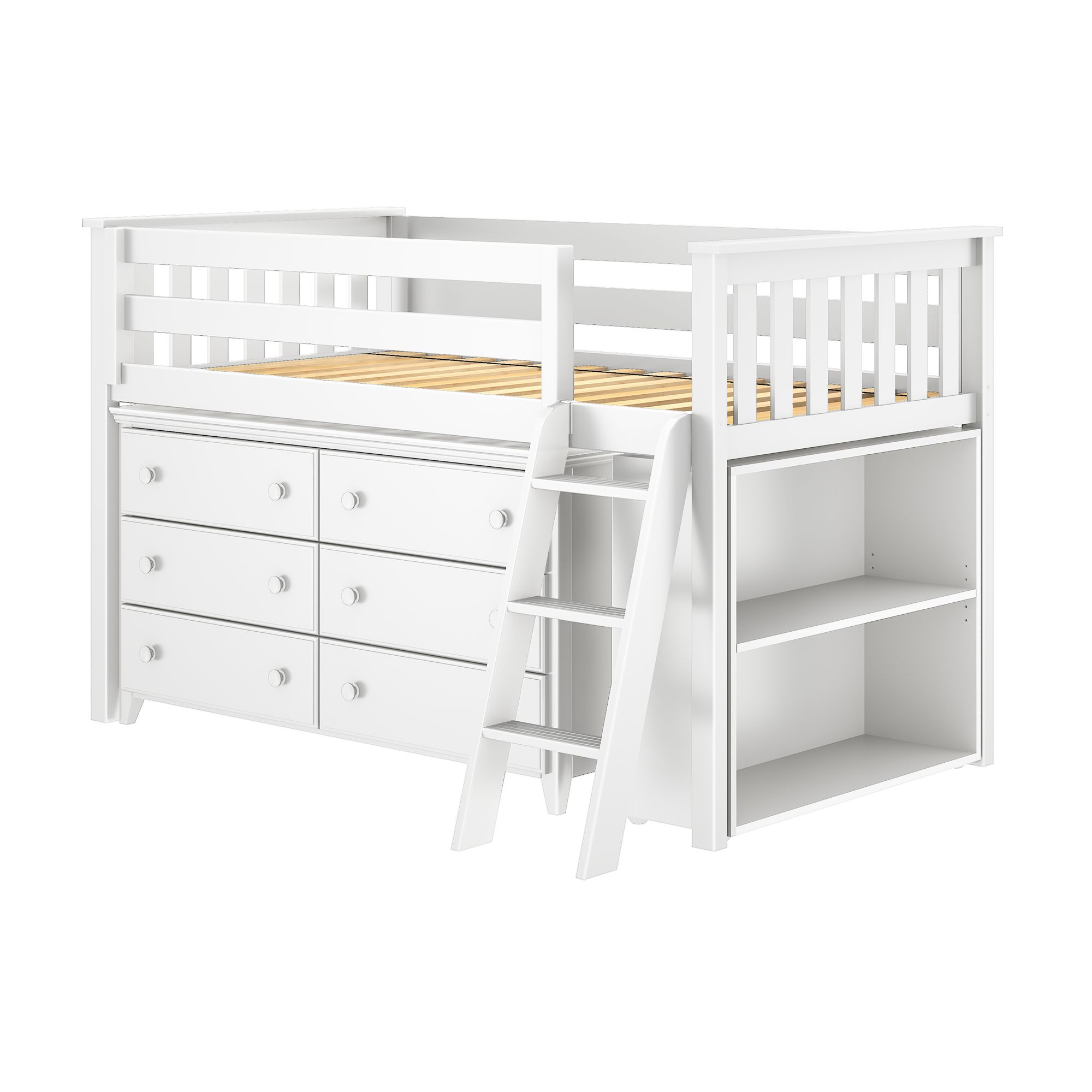 Windsor Youth Twin Loft Bed w/Dresser, Shelf