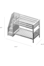 Jackpot Kids Sunderland Casual Twin Over Twin Bunk Bed with Under Bed Storage Drawers