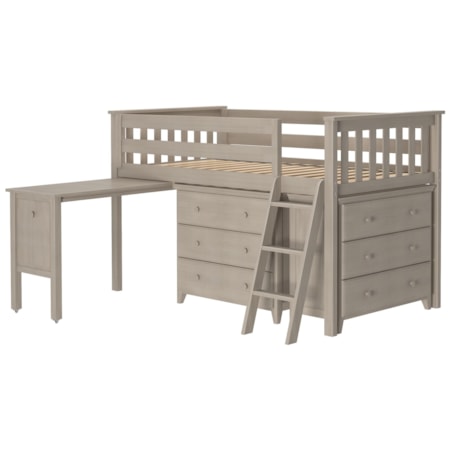 Youth Twin-Size Loft Bed w/Dressers & Desk