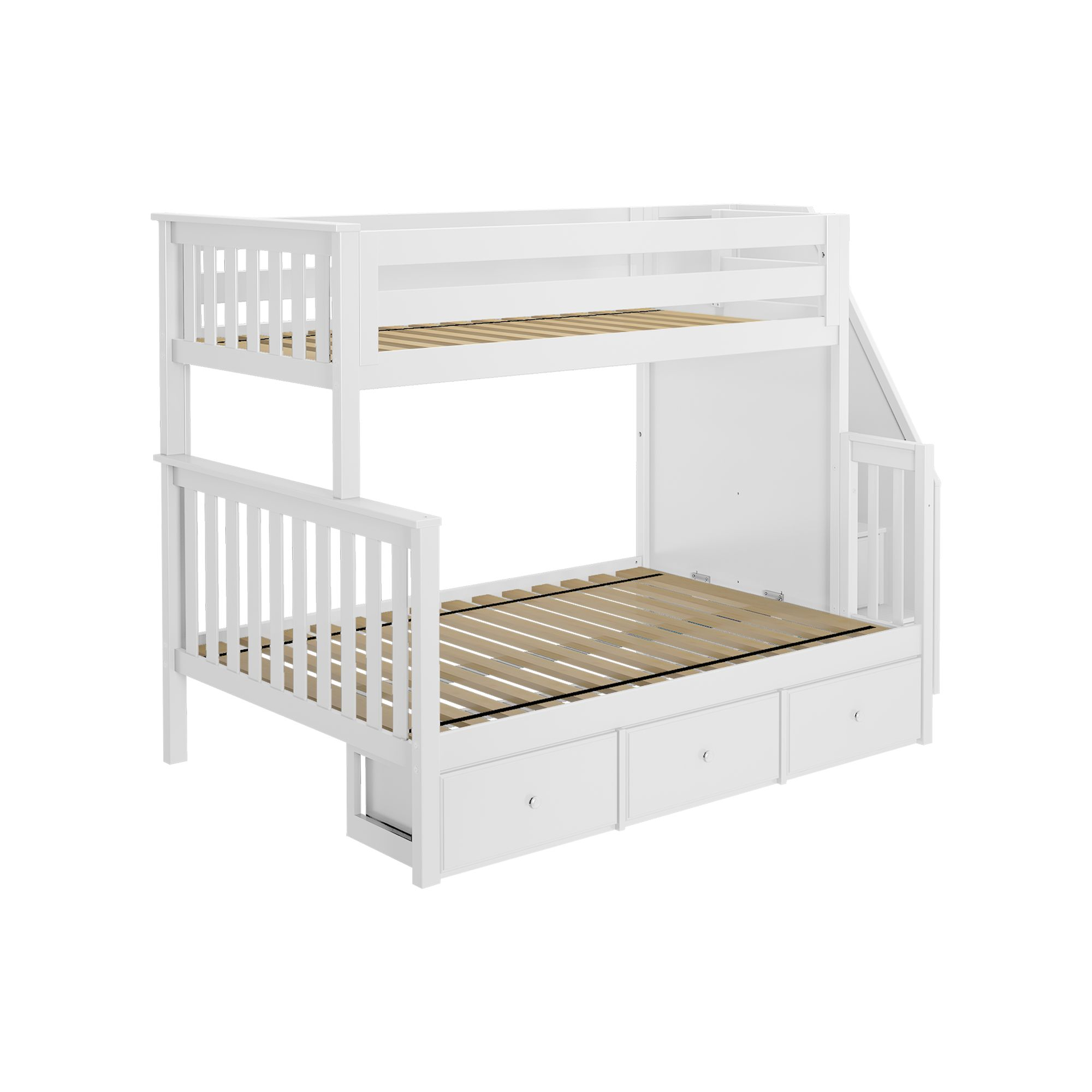Twin Over Full Bunk Bed with Storage Drawers