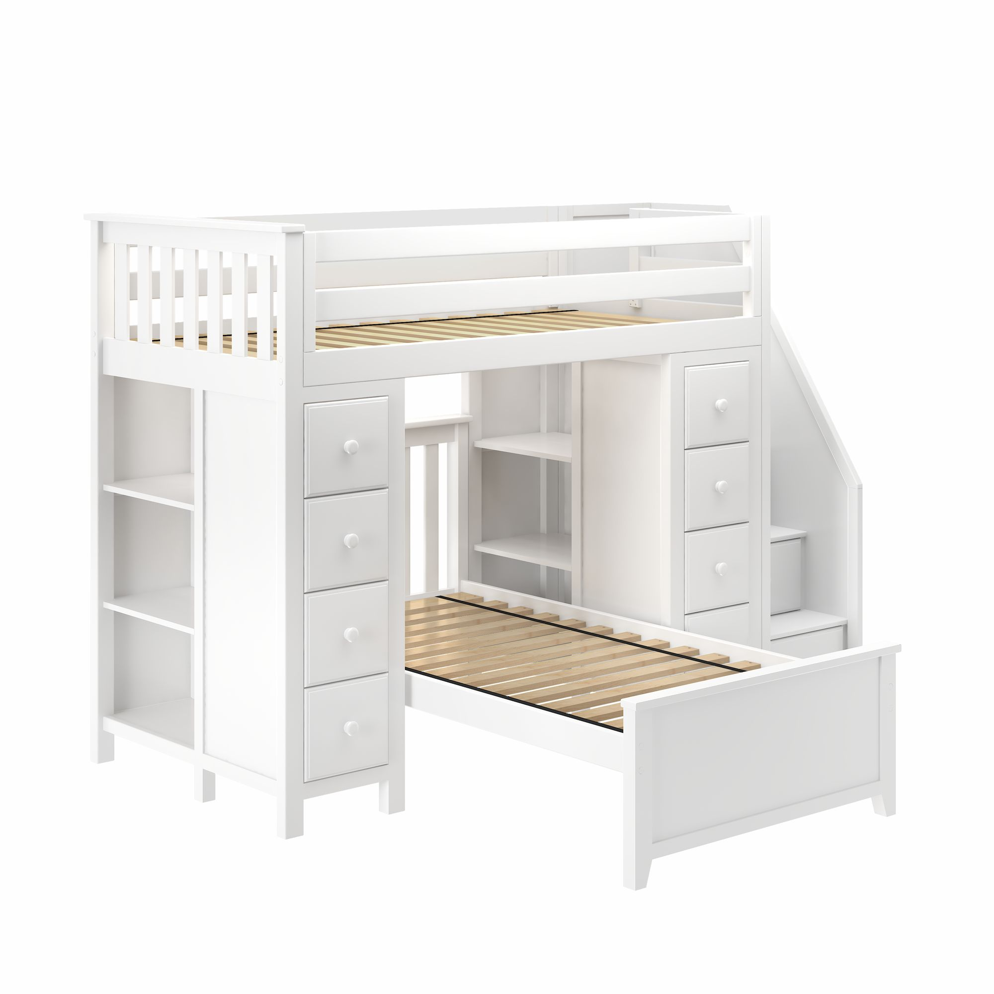 Jackpot Kids Chester Chester Youth Storage Bed w/Stairs &Twin Bed