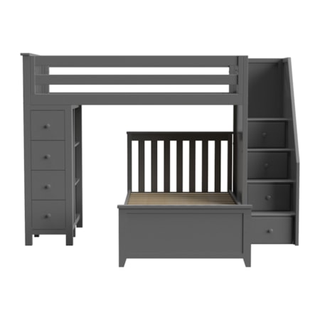 Oxford Youth Storage Loft Bed w/Staircase