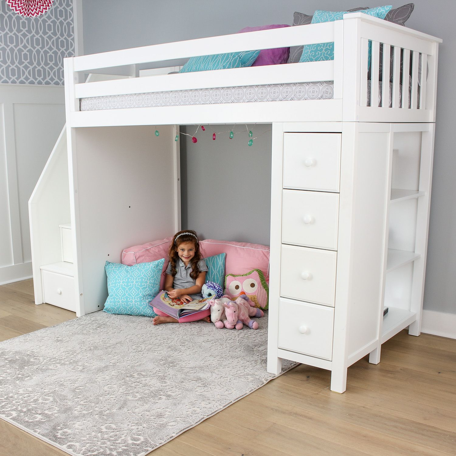 Oxford Youth Loft Bed w/Storage Staircase